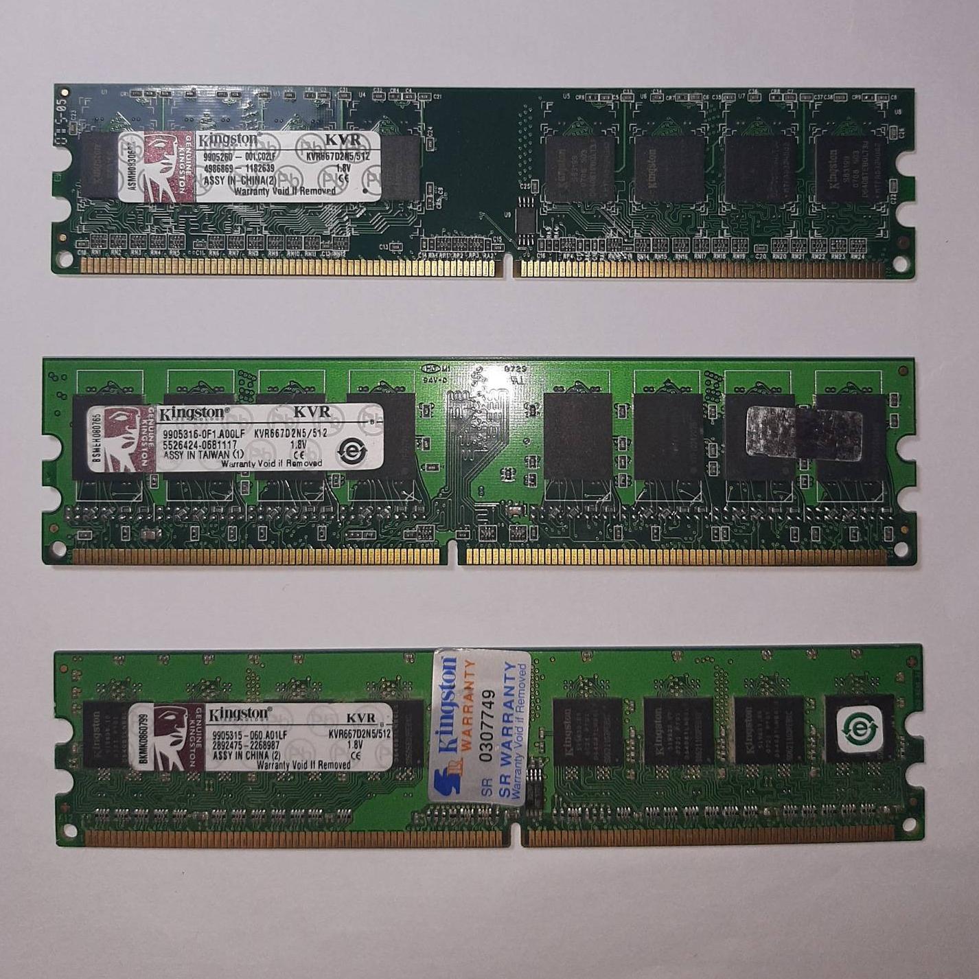 رم دسکتاپ DDR2 تک کانال 667Mhz کینگستون 512MB