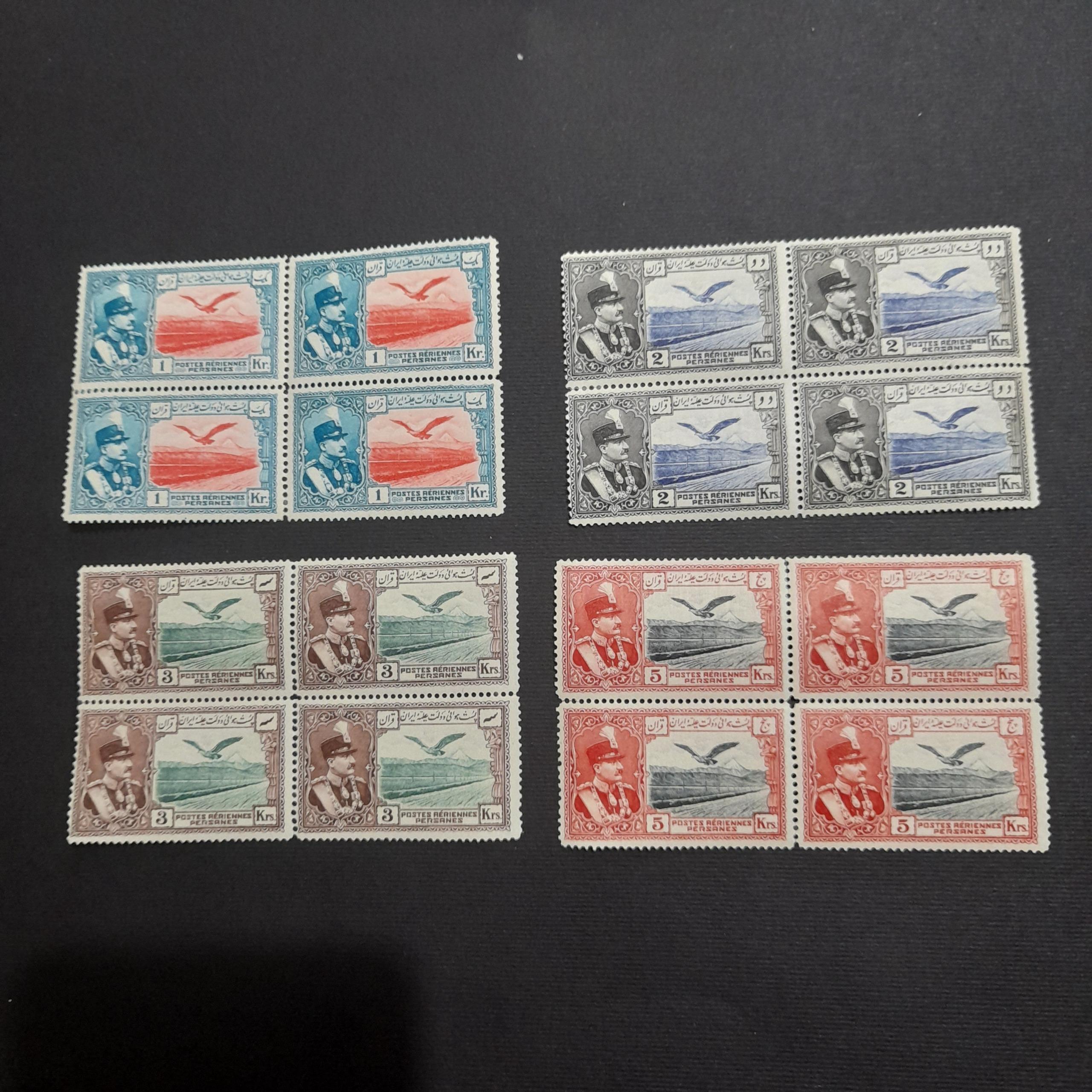 4بلوک کمیاب عقابی رضاشاه بدون تکرار