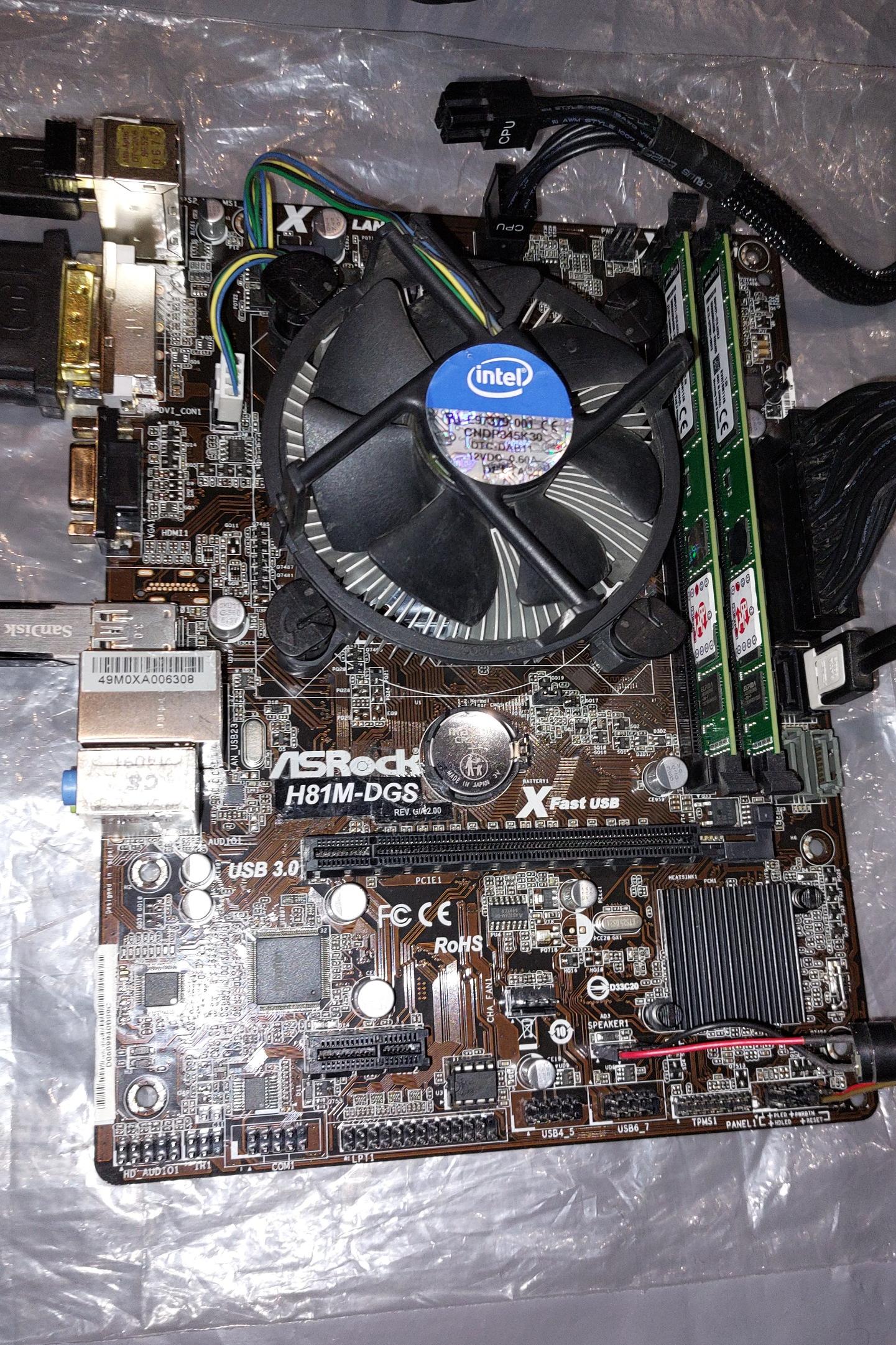 باندل i3 4160 با رم 16 و H81M و فن فابریک{توضیحات}