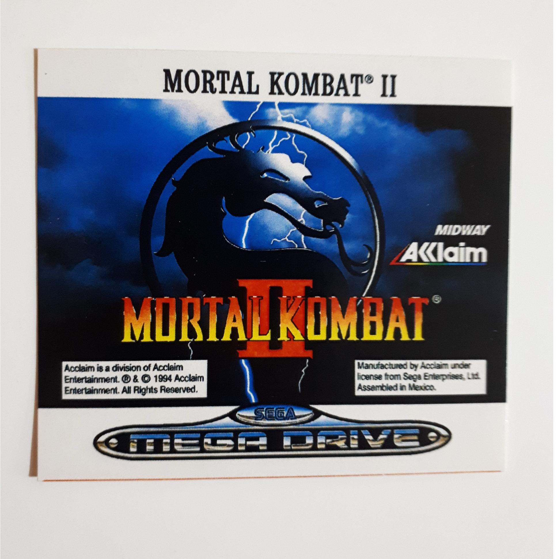 لیبل بازی سگا مورتال کمبت2 (Mortal Kombat 2) اصل