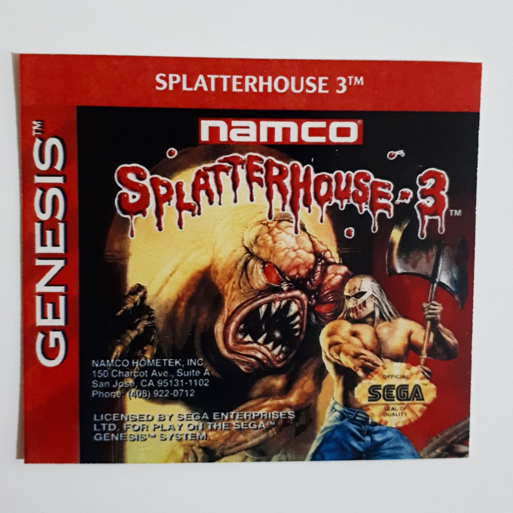 لیبل بازی سگا (Splatterhouse 3) اصل و اورجینال