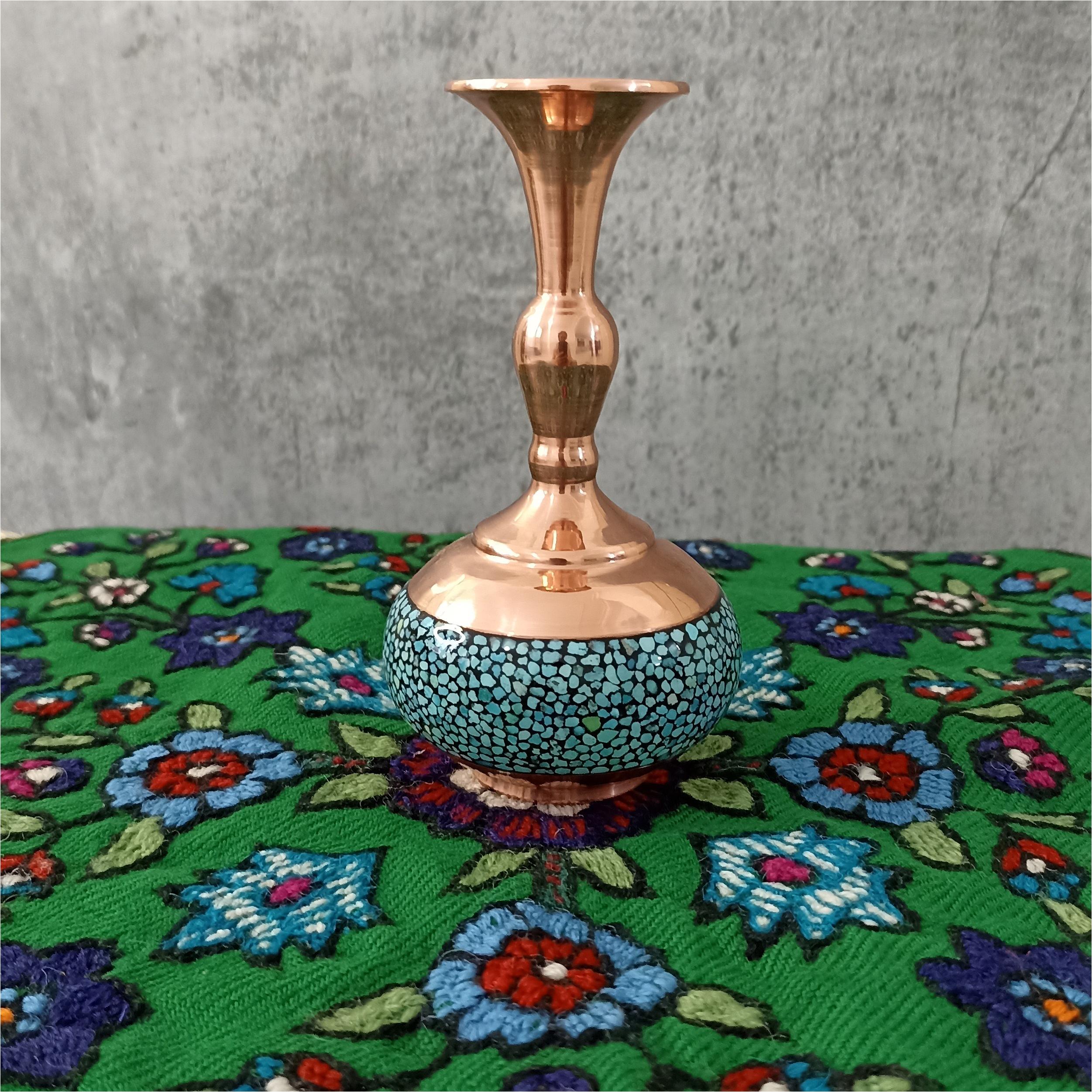 گلدان شلغمی فیروزه کوبی