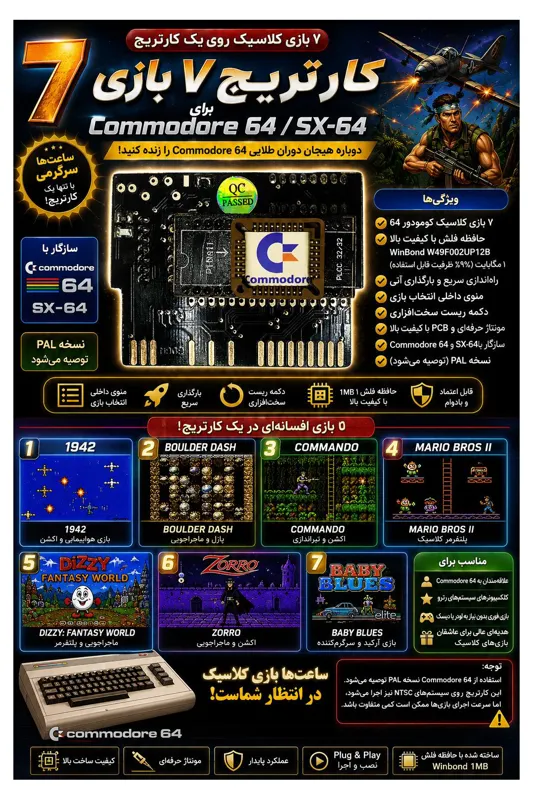 7بازی بسیار جذاب بر روی1کارتریج کمودور 64 SX64