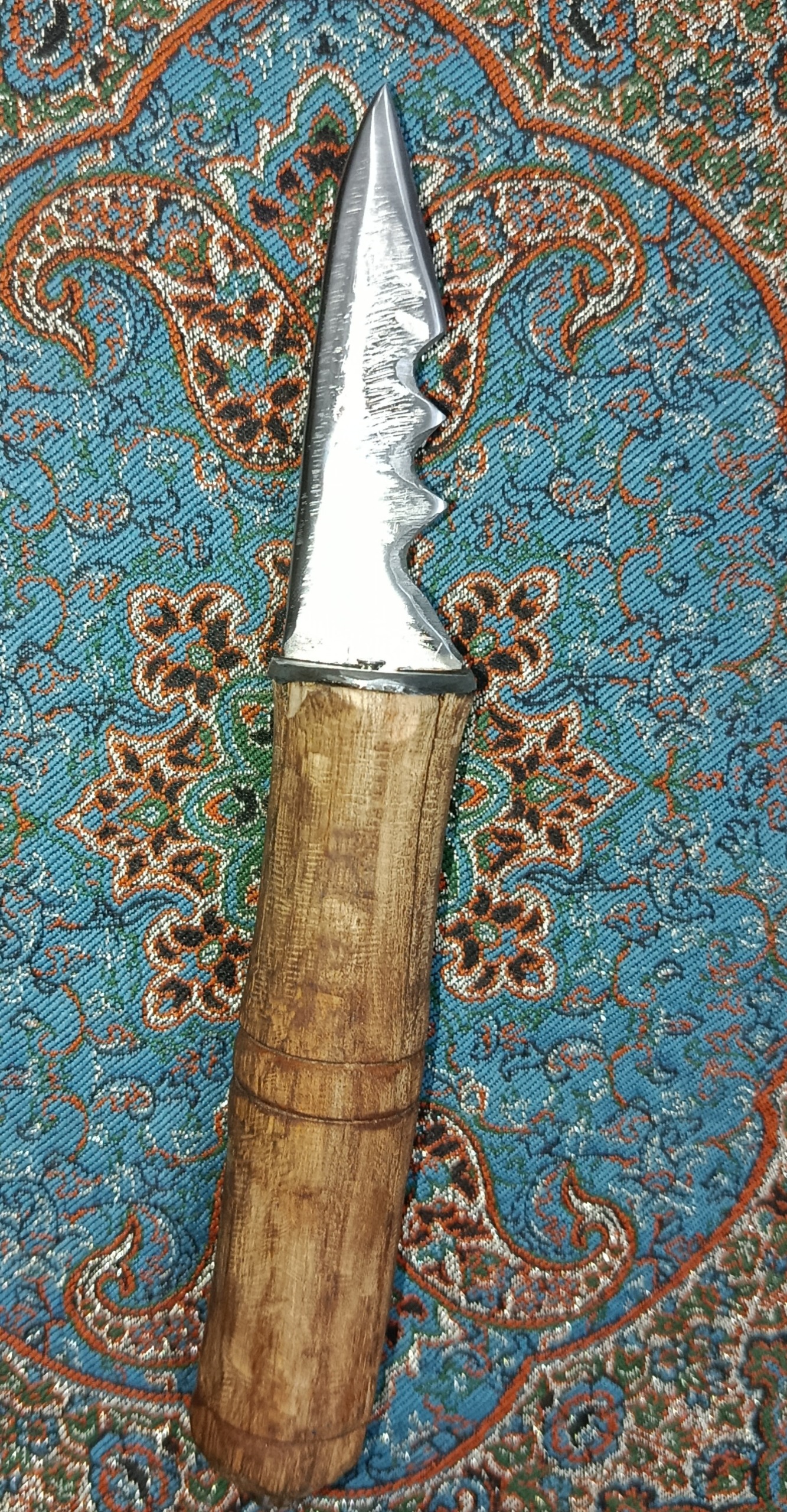 چاقوی کمپینگ دستساز فولادی چوب گردو