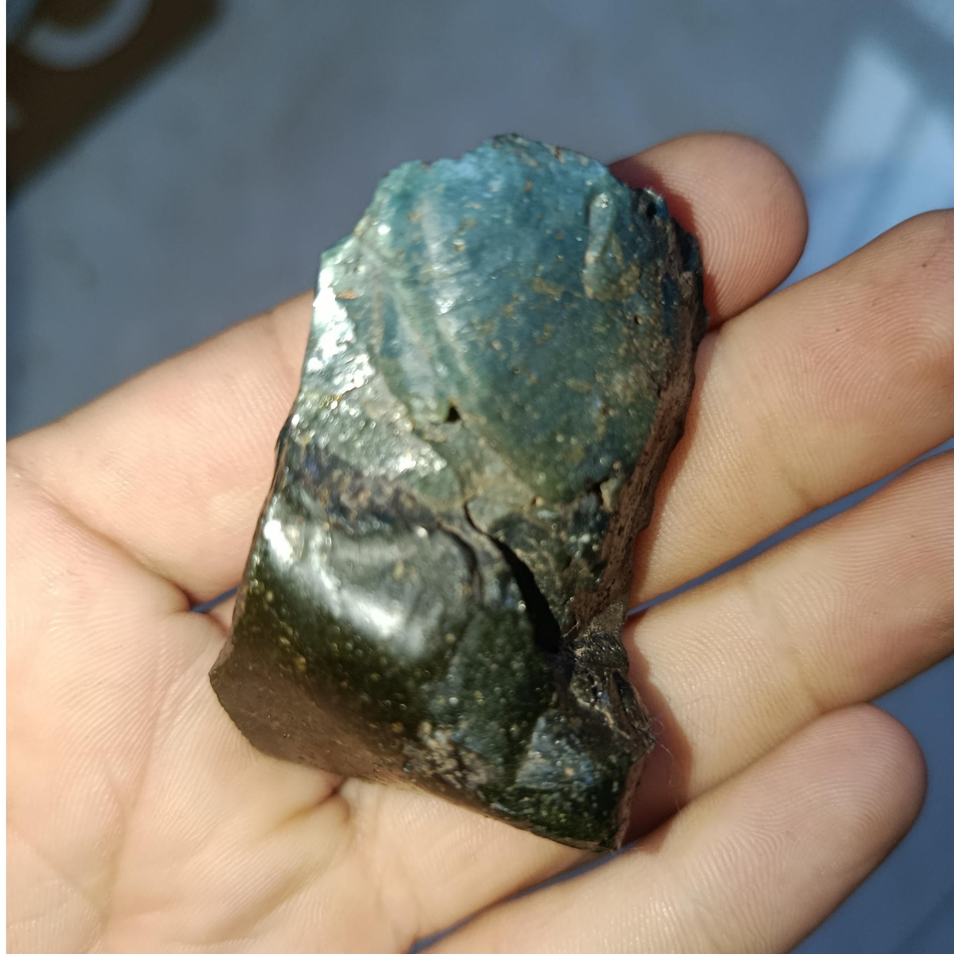 سنگ ابسیدین سبز آبی طبیعی 72 گرمی