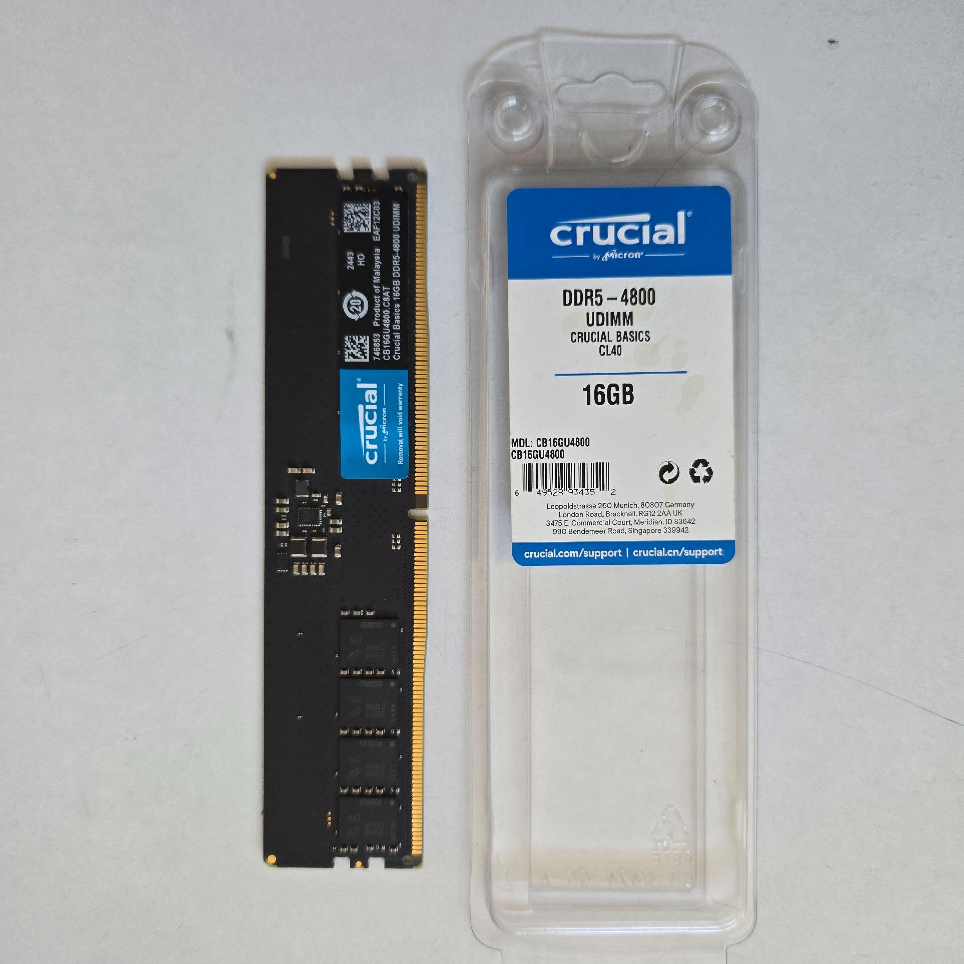 16 گیگ رم ddr5 کروشیال باس 4800 مگاهرتز