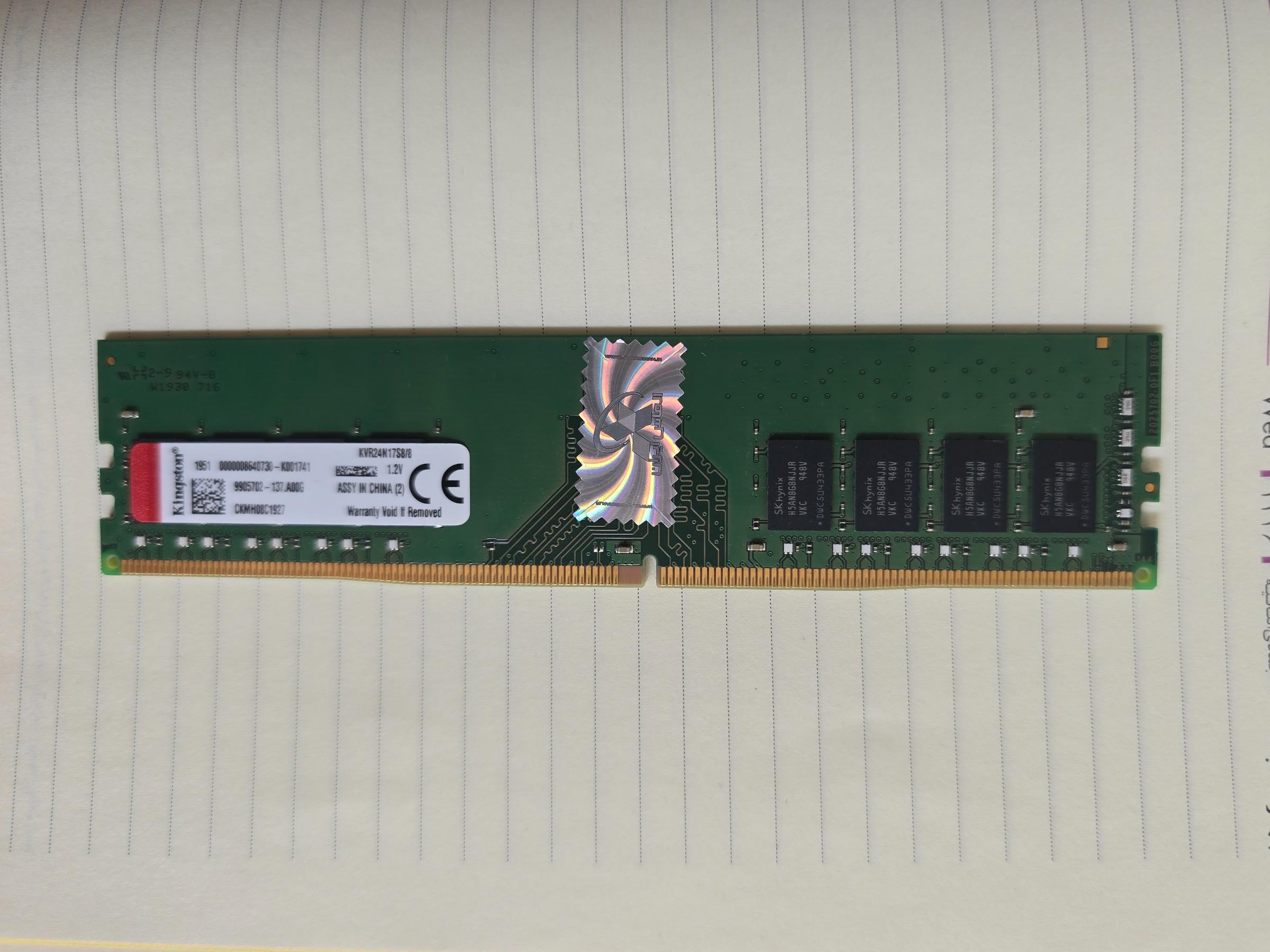 8 گیگ رم ddr4 باس 2400 مگاهرتز کینگستون