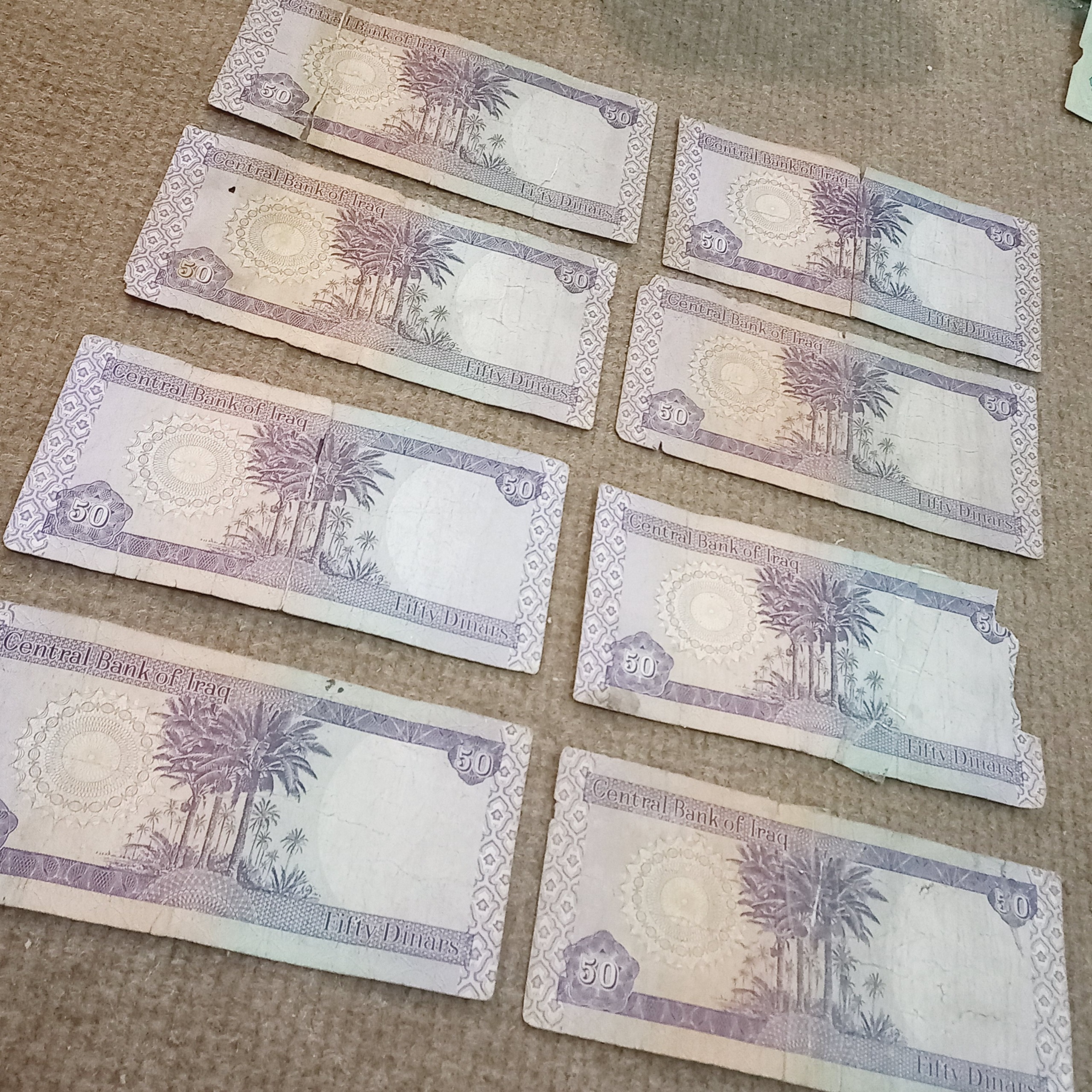 8 عدد اسکناس 50 دینار قدیم عراق کمیاب