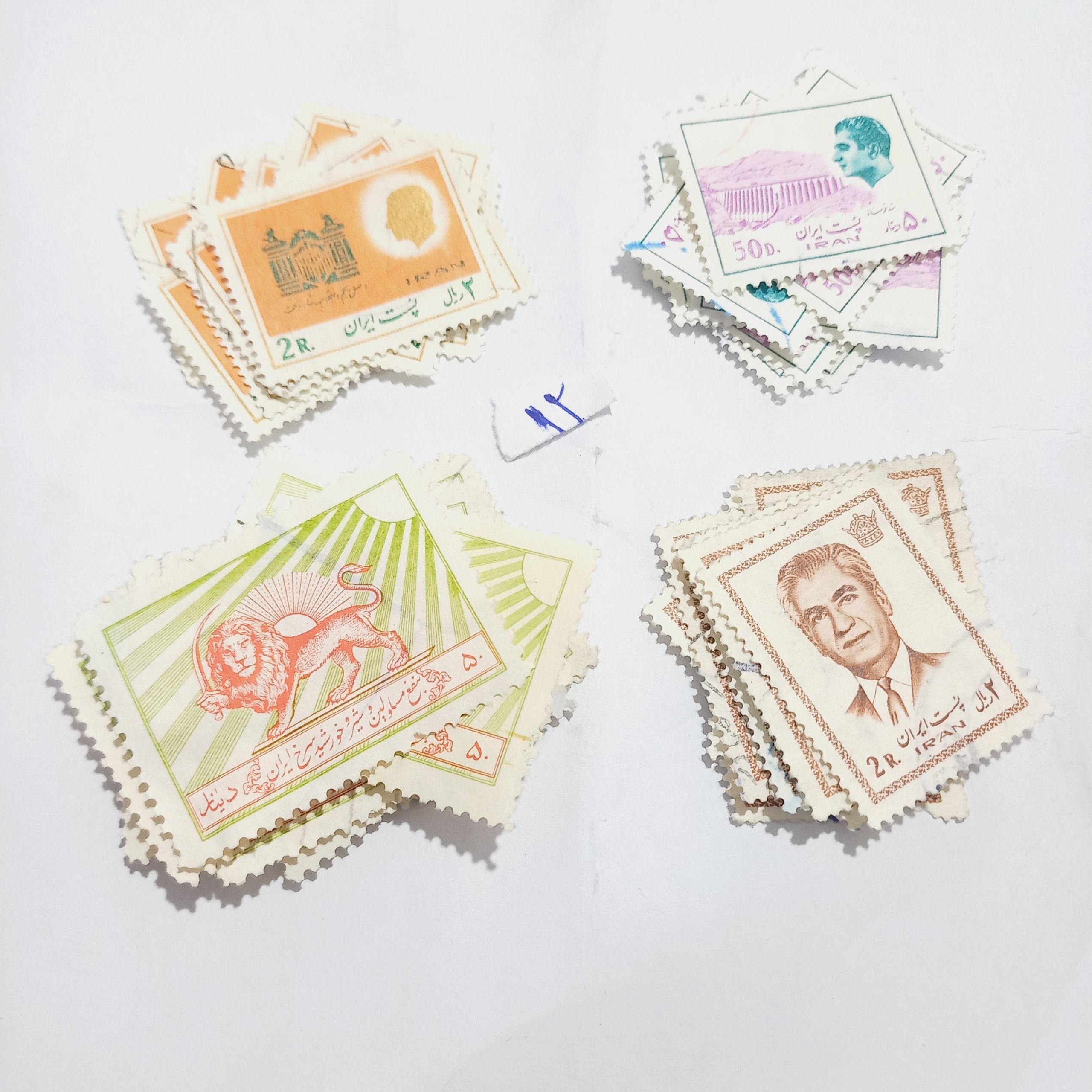 40 برگ تمبر کمیاب باطله پهلوی مختلف کد 12