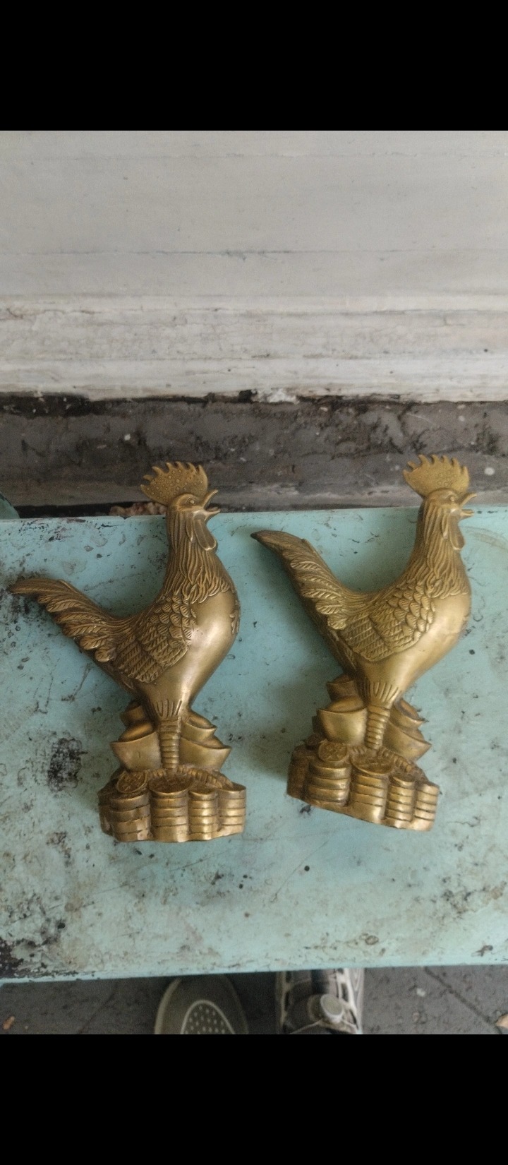 دو مجسمه خرس برنجی تایلندی