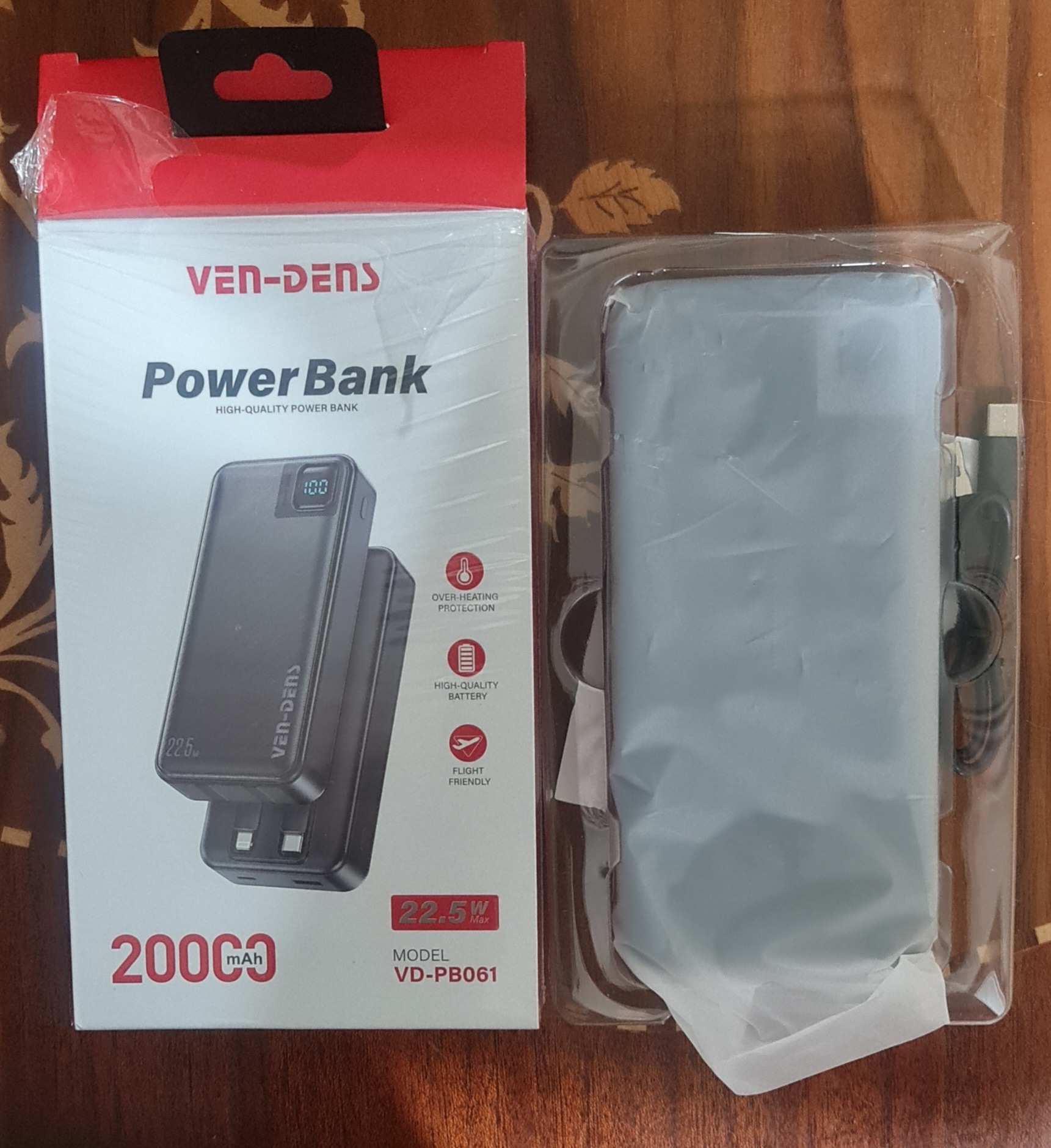 پاور بانک Vendens 2000MAH 22.5w