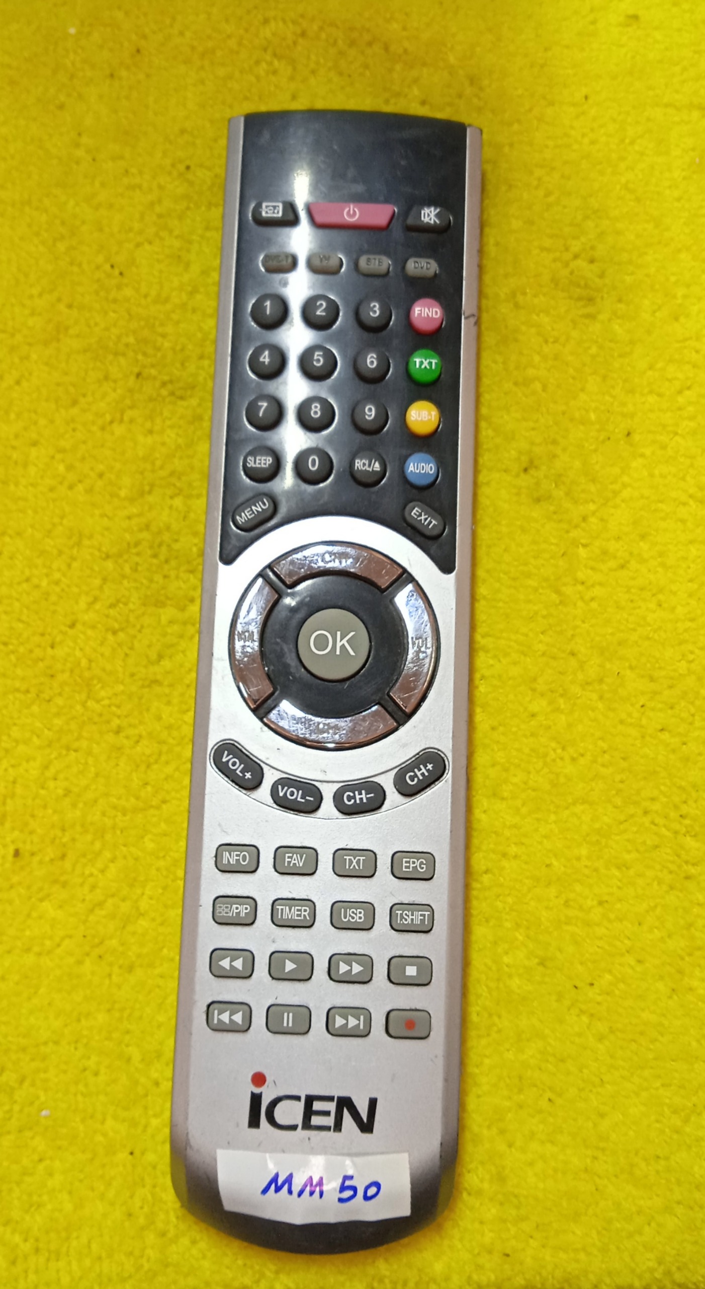 ریموت کنترل تلویزیون آی سن کد mm50
