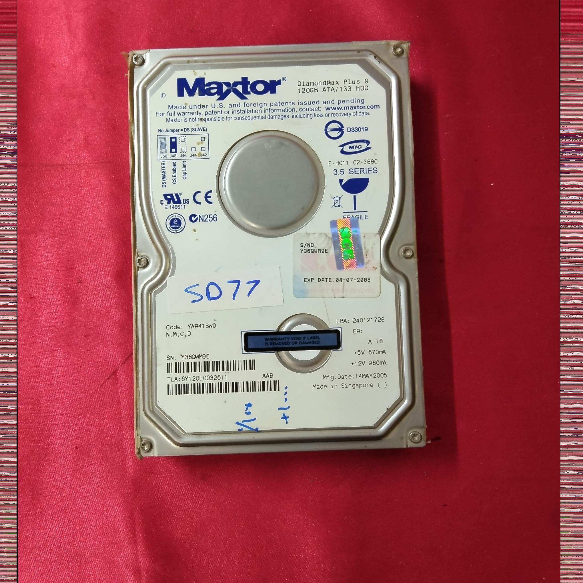 هارد کامپیوتر Maxtor 120GB کدSD77