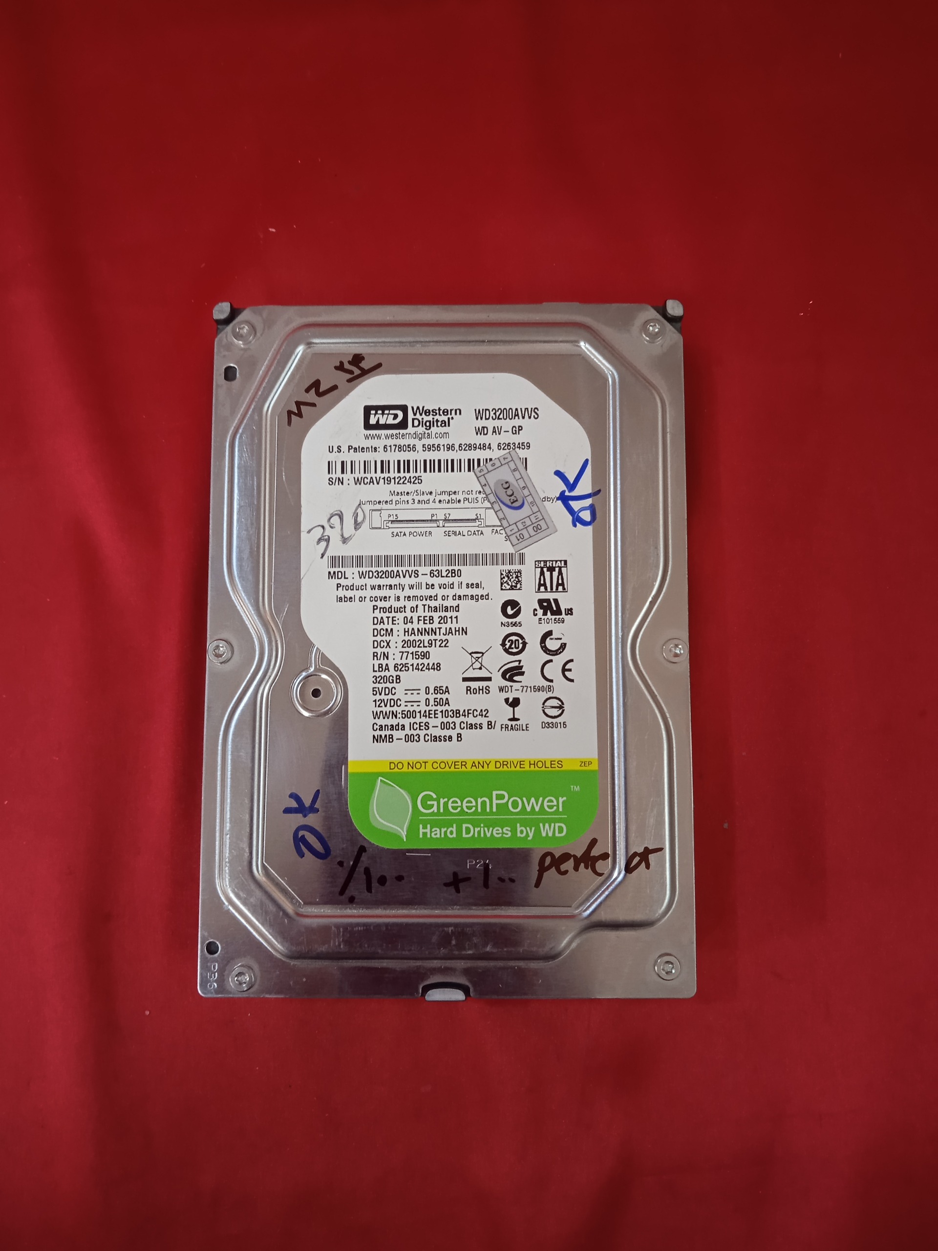 هارد وسترن دیجیتال 320گیگ سلامت mz24