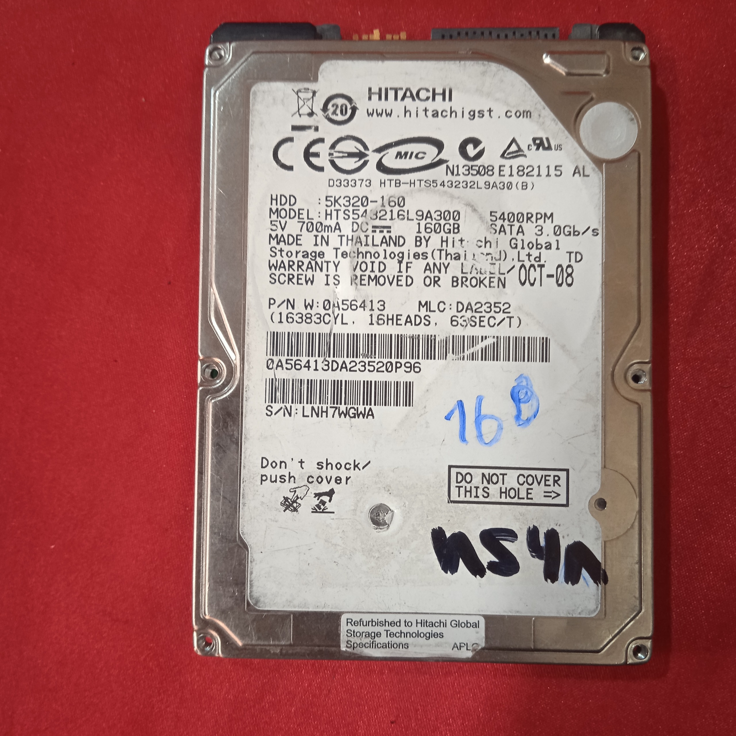 هارد لپ تاپ 160 گیگا بایت Hitachi ns68