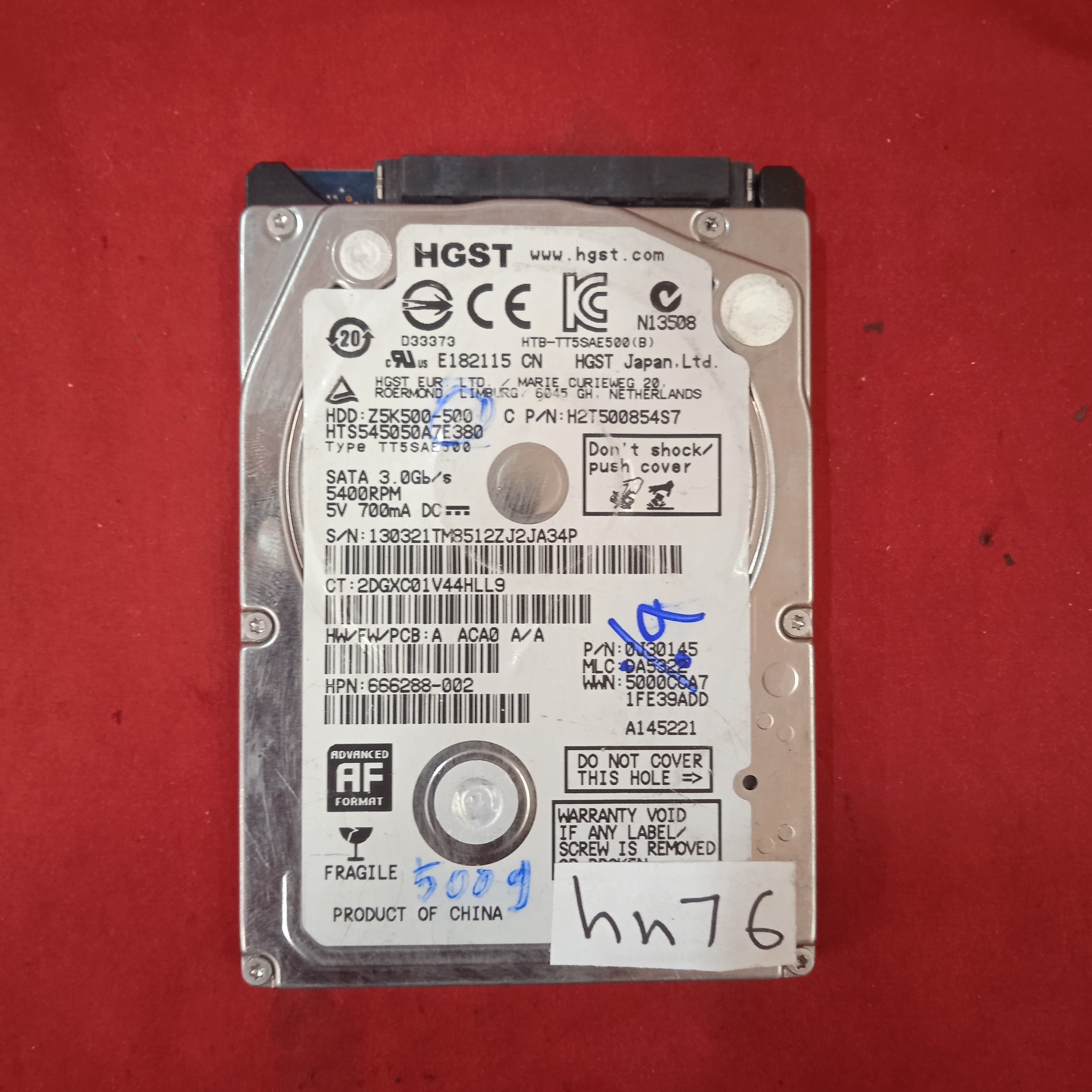 هارد لپ تاپ hgst z5k500 500gb hn76