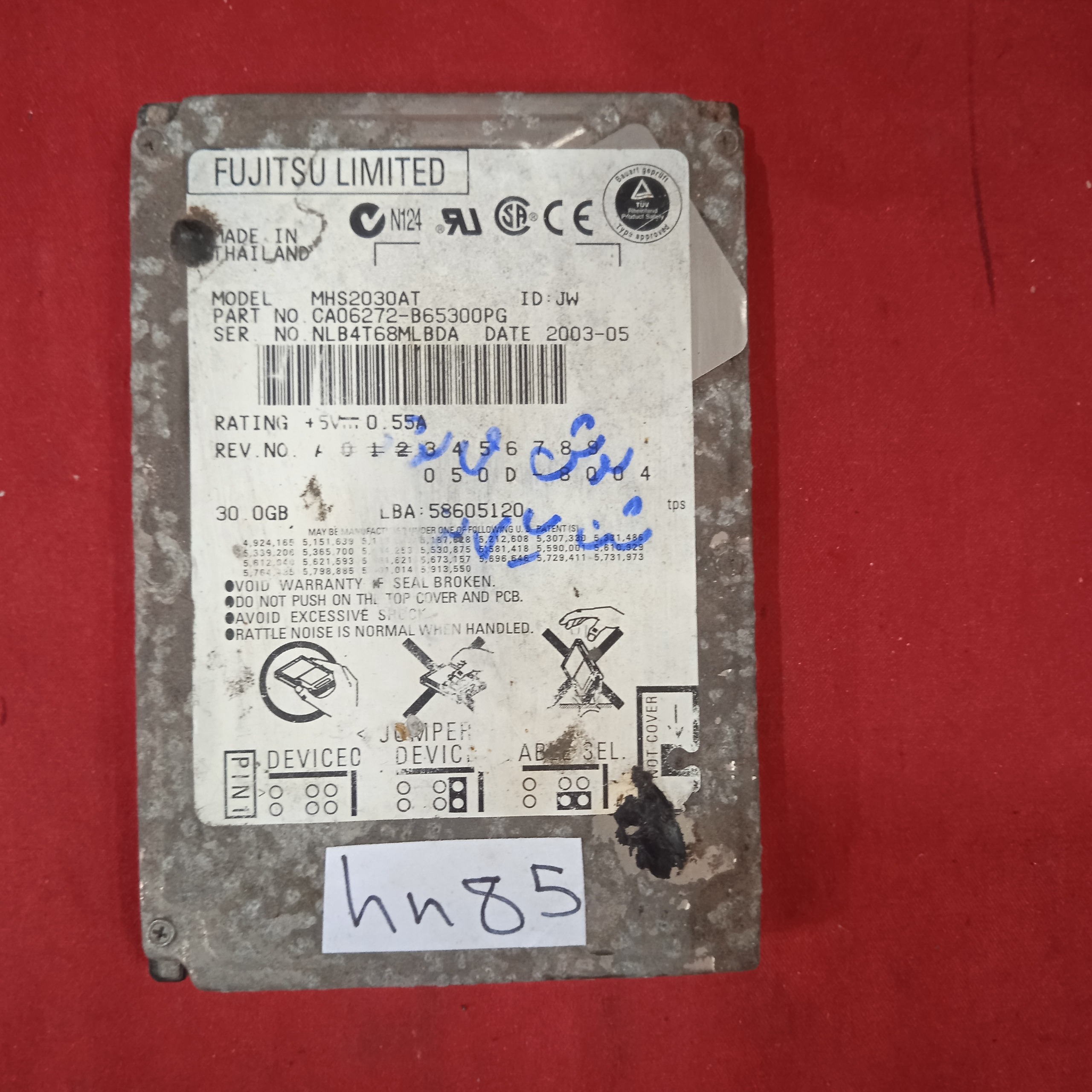 هارد لپ تاپ fujitsu mhs2030at 30gb hn85