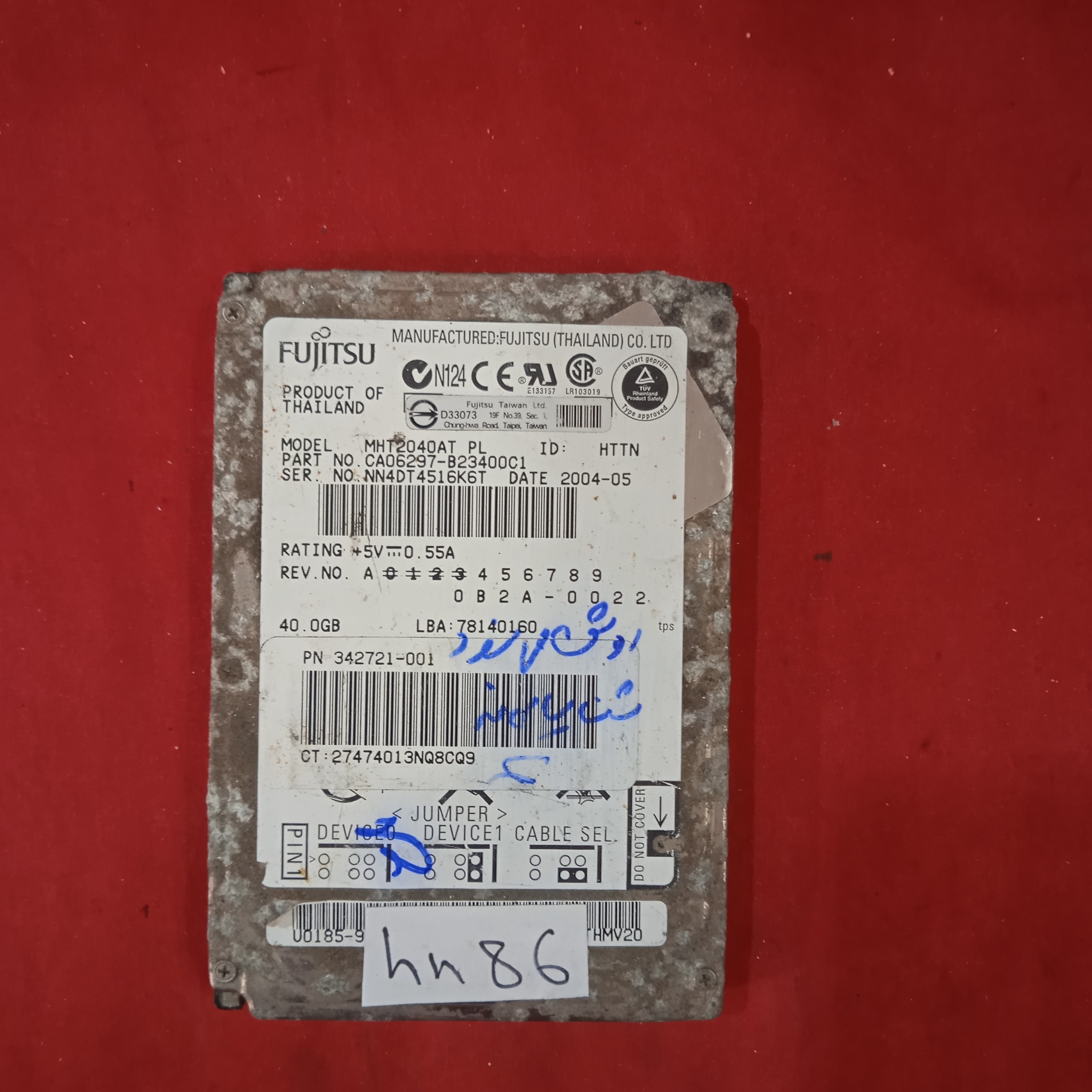 هارد لپ تاپ fujitsu mht2040at 40gb hn86