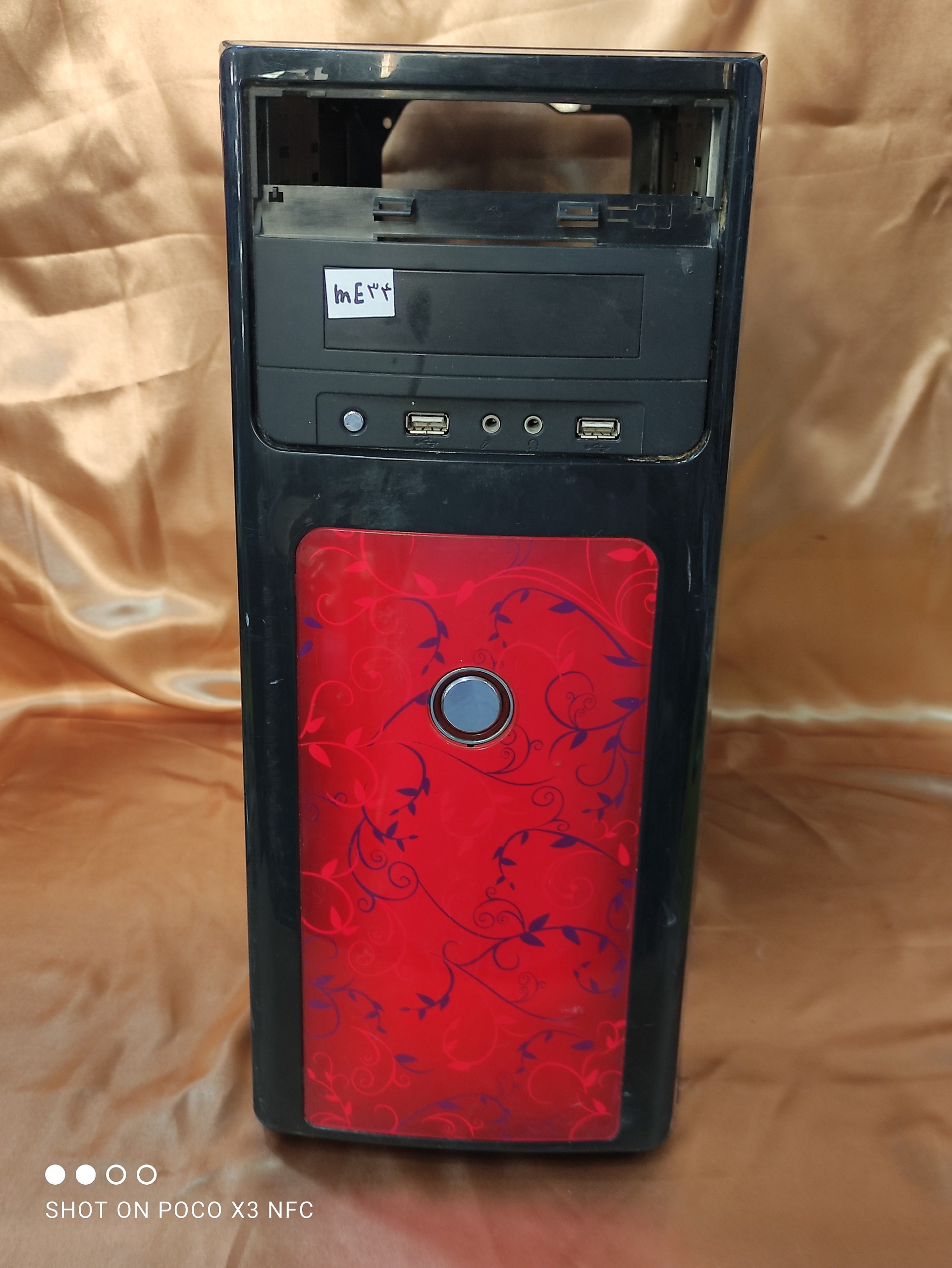 کیس خالی کامپیوتر مشکی قرمزme34