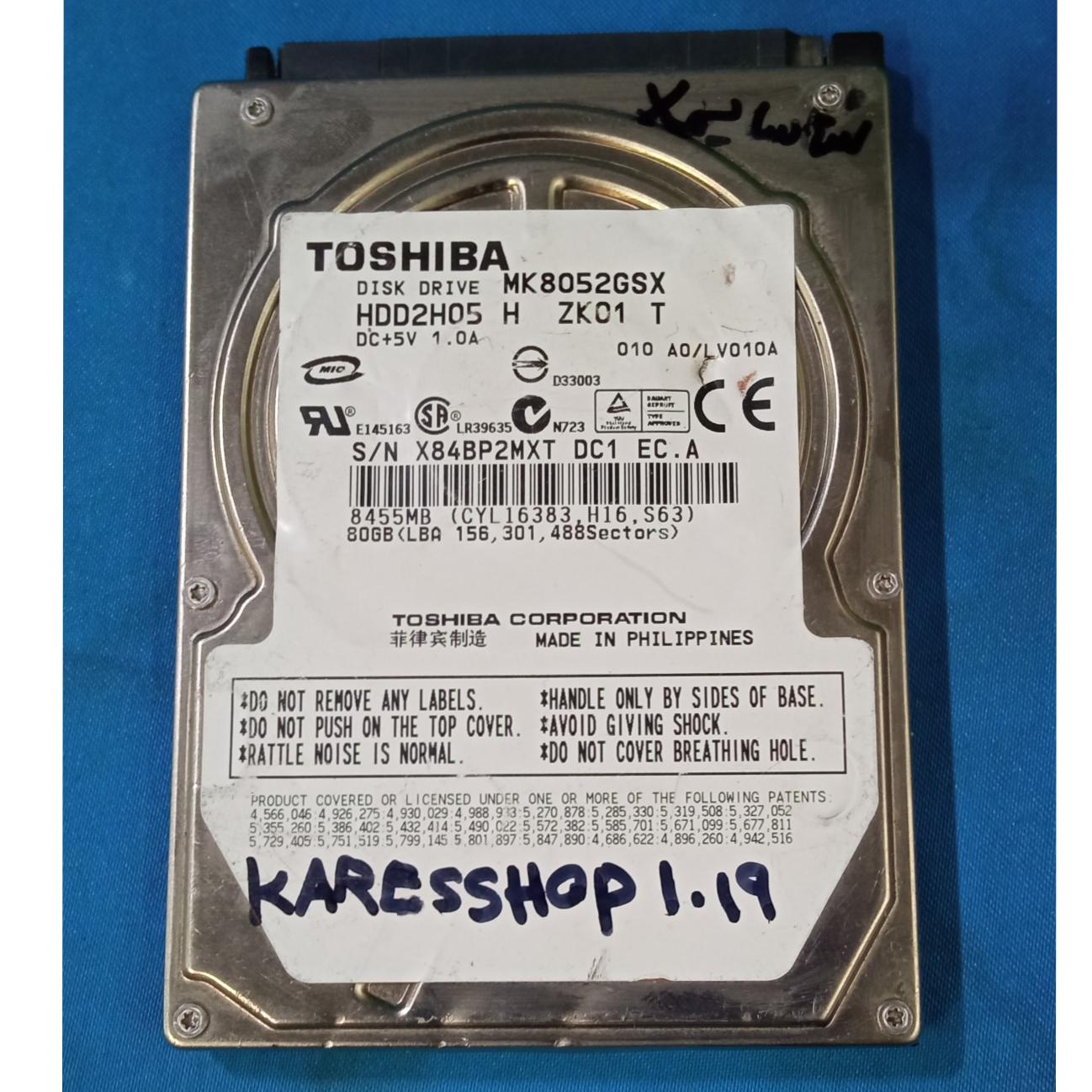 هارد لپ تاپ TOSHIBA MK8052GSX ظرفیت 80GB