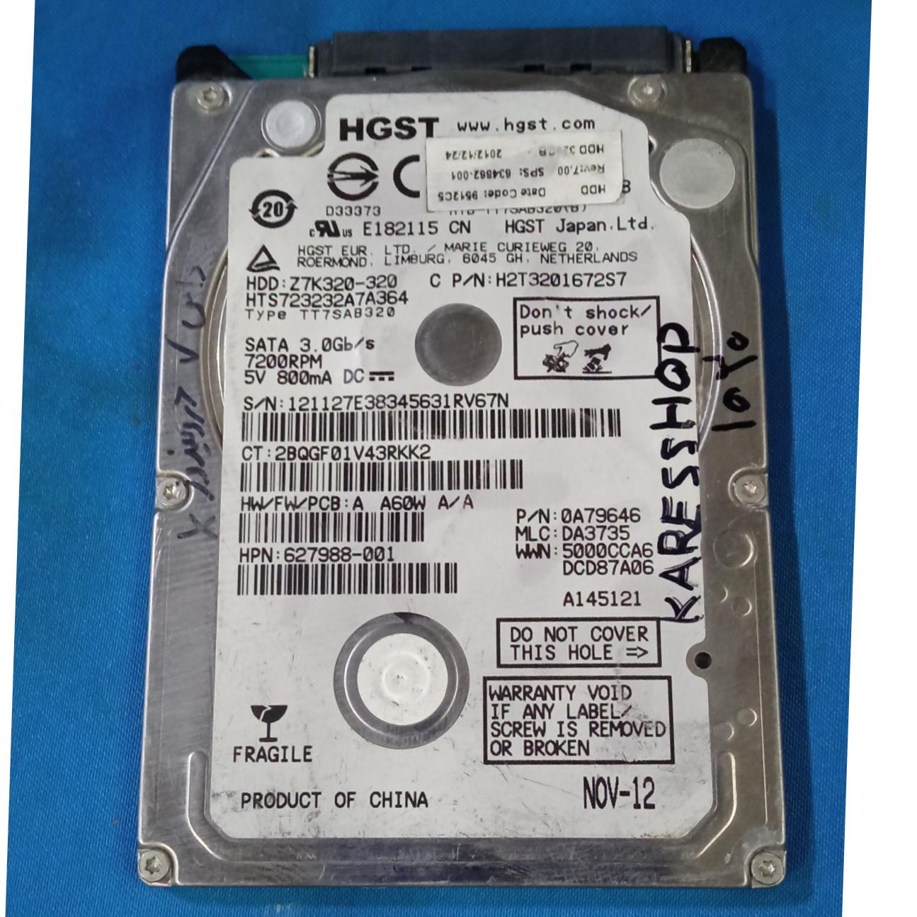 هارد لپ تاپ HGST ظرفیت320GB