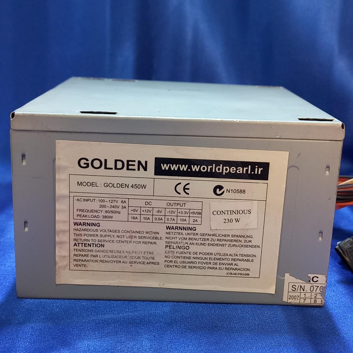 پاور کامپیوتر GOLDEN 450W کد mhm213