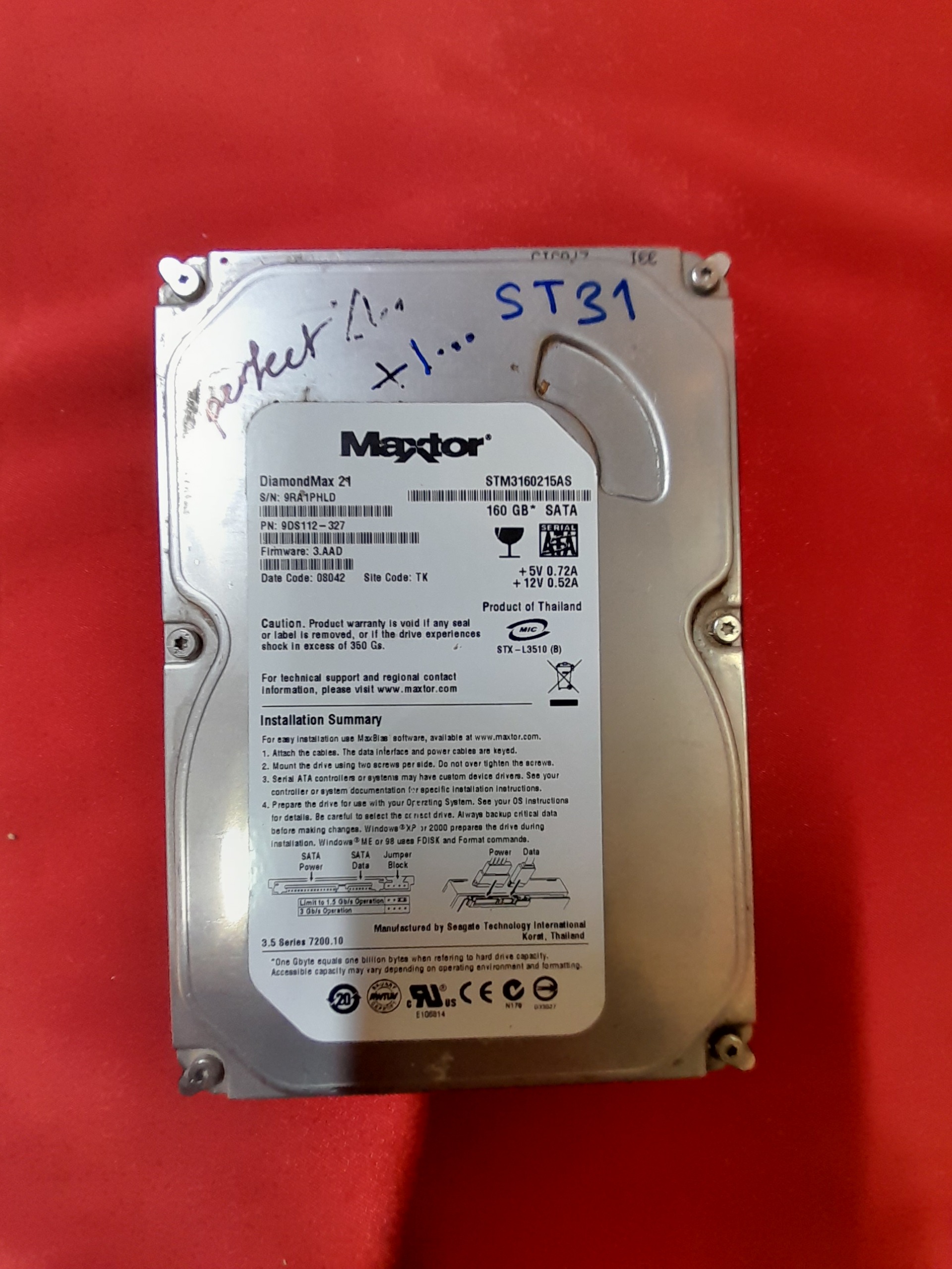 هارد Maxtor 160GB سلامت 100% کد ST31