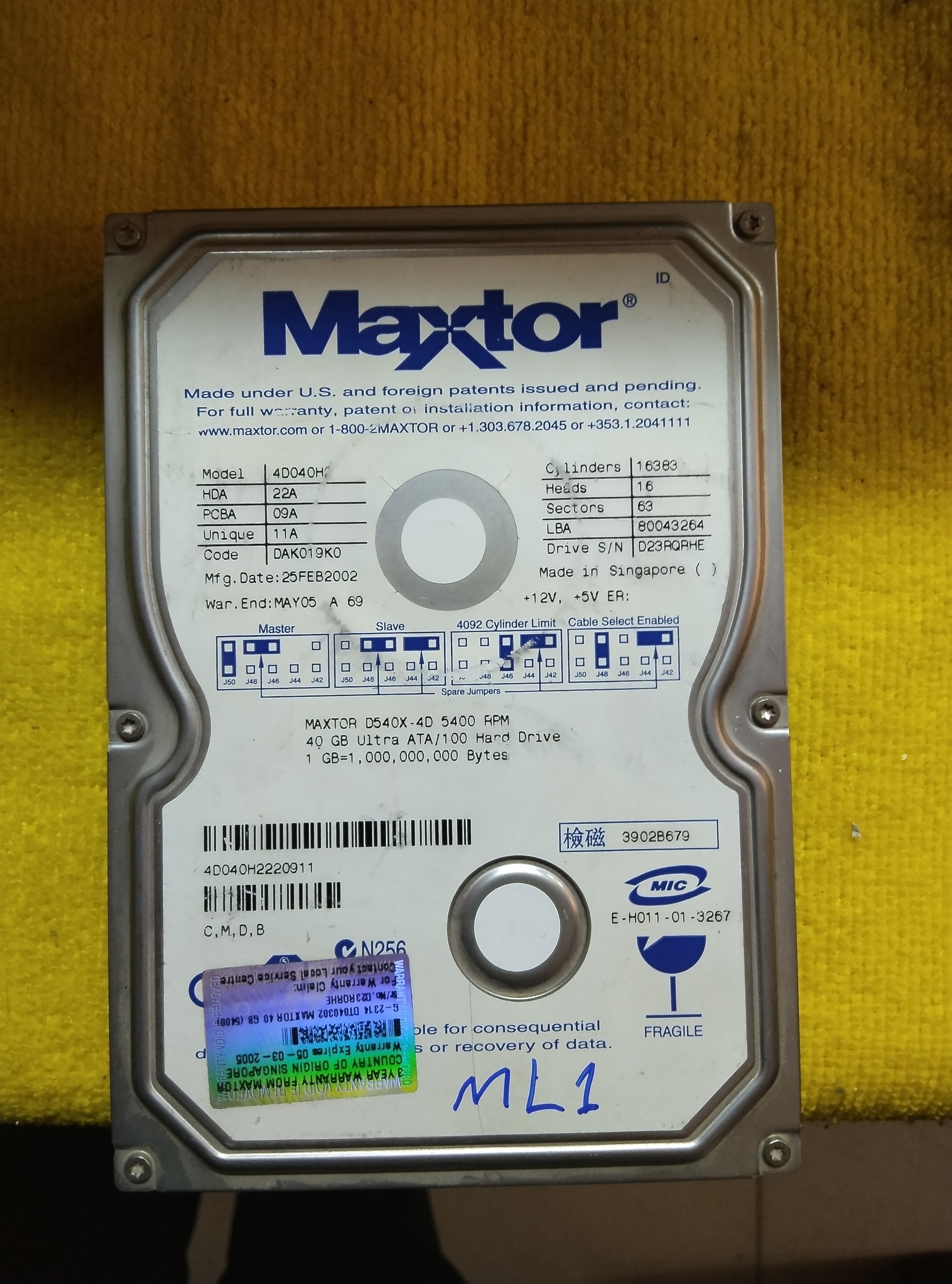 هارد کامپیوتر  40 گیگ