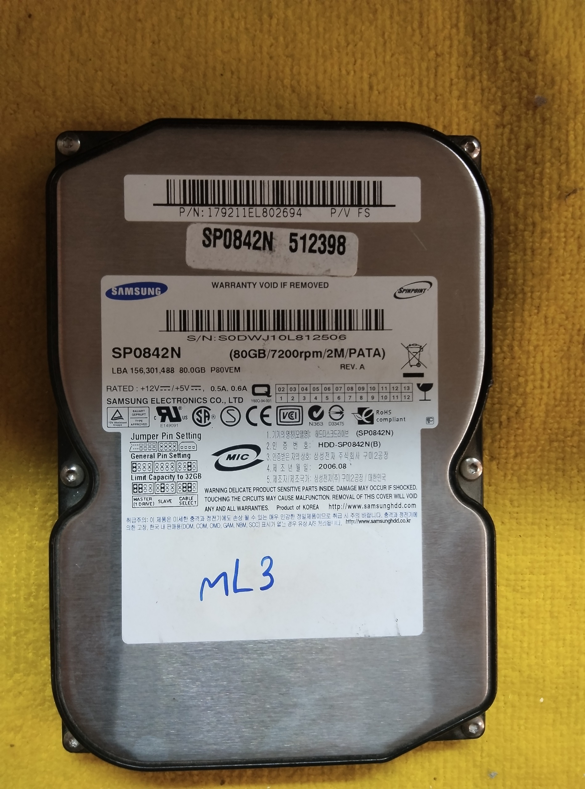 هارد کامپیوتر 40گیگ  98% سلامت ML3