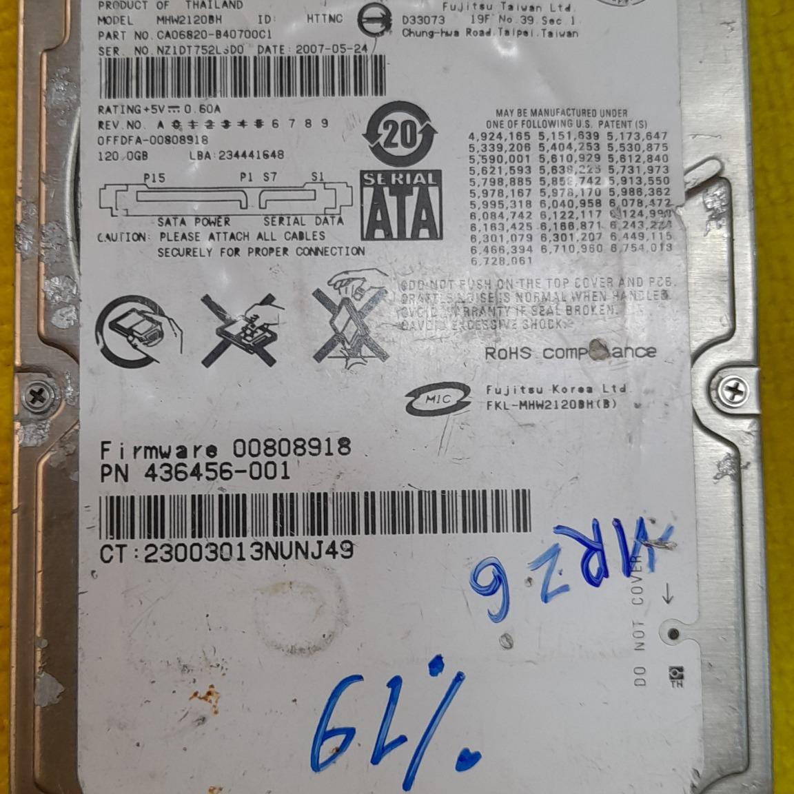 هارد لپ تاپ FUJITSU - 120GB 19%  MRZ6