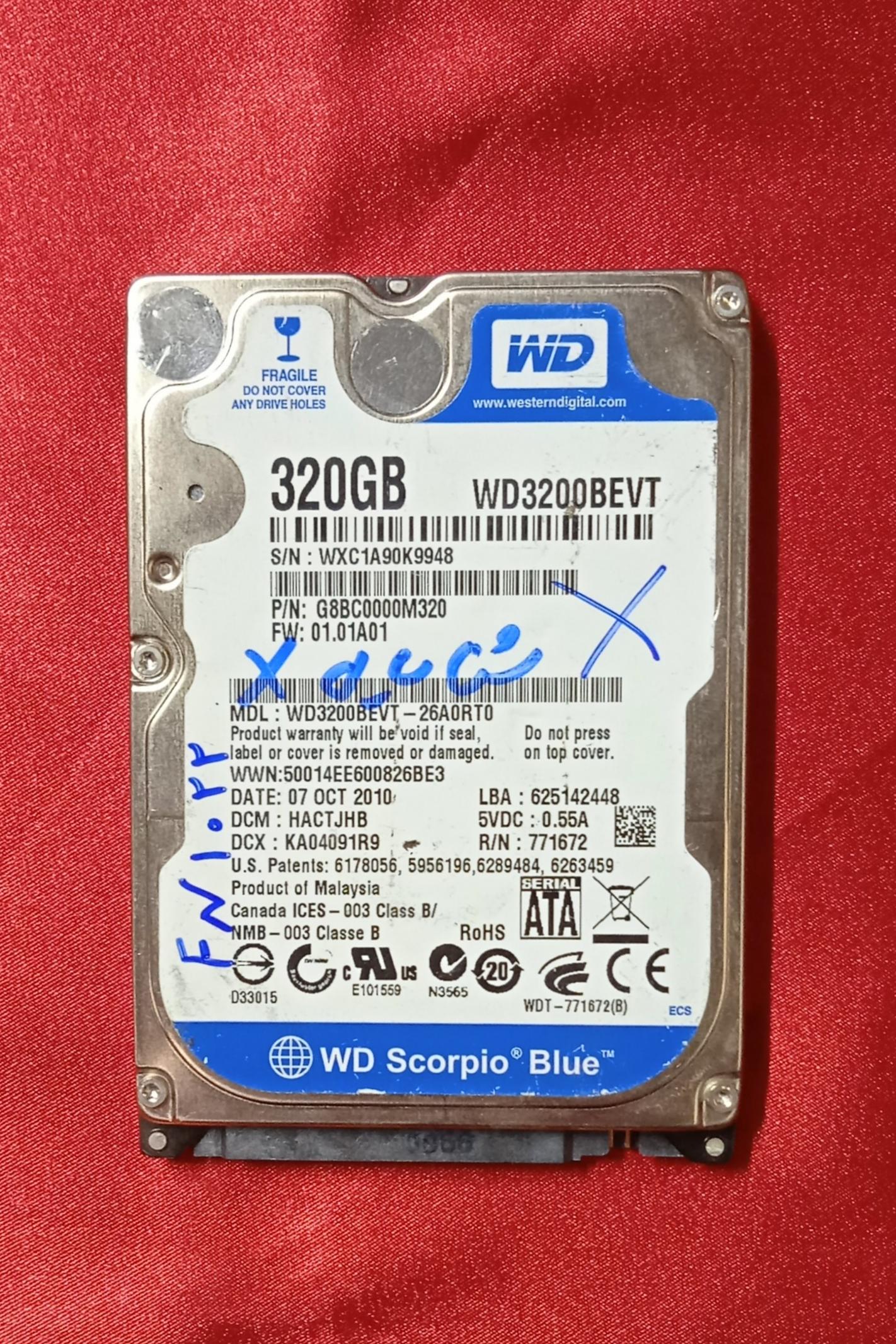 هارد لپ تاپ وسترن دیجیتال 320GB کد FN1022