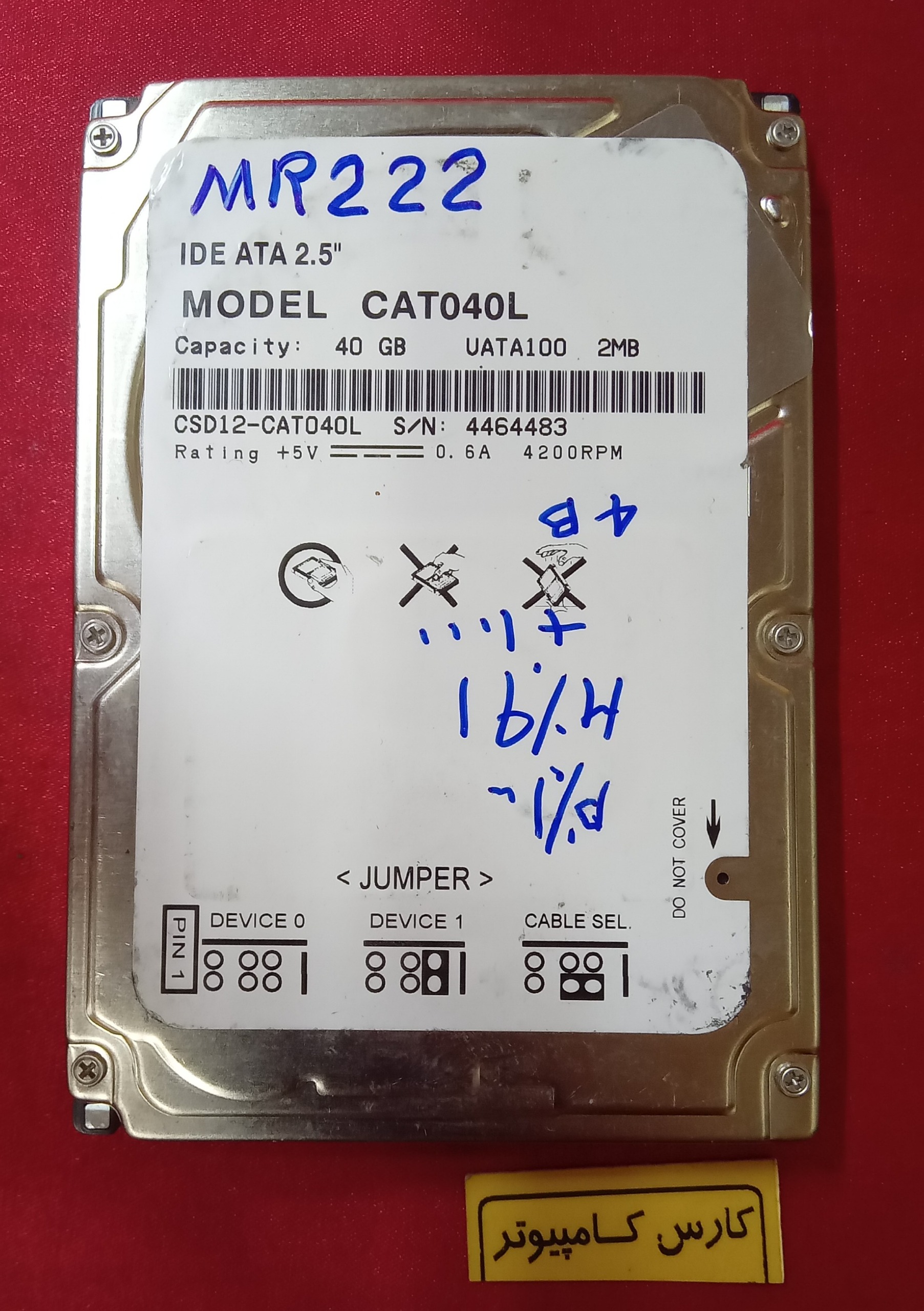 هارد لپ تاپ 40GB CAT040L سلامت91٪ کدMR222
