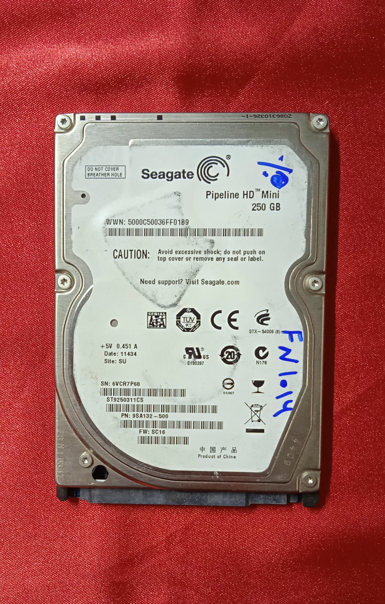 هارد لپ تاپ Seagate 250GB کد FN1016