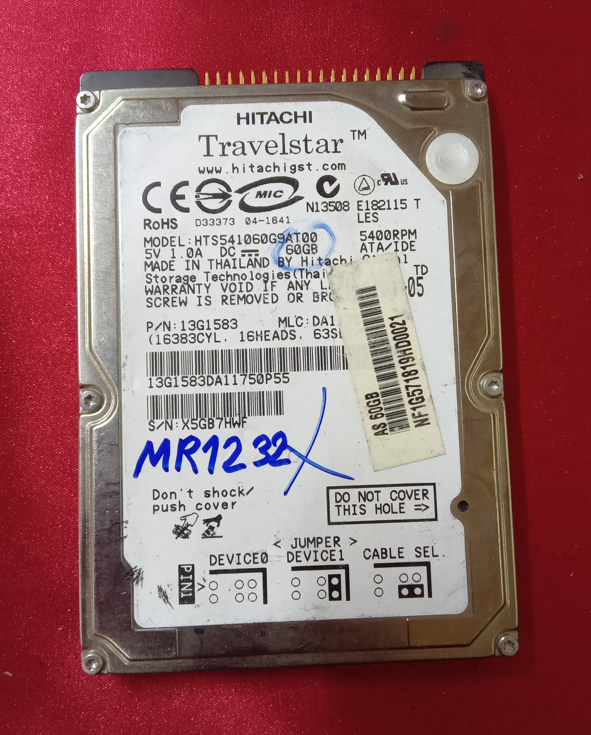 هارد لپ تاپ HITACHI HTS541060G9AT00 60GB