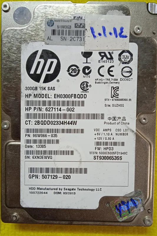 هارد سرور hp EG0300FBQDD کد101014 300GB