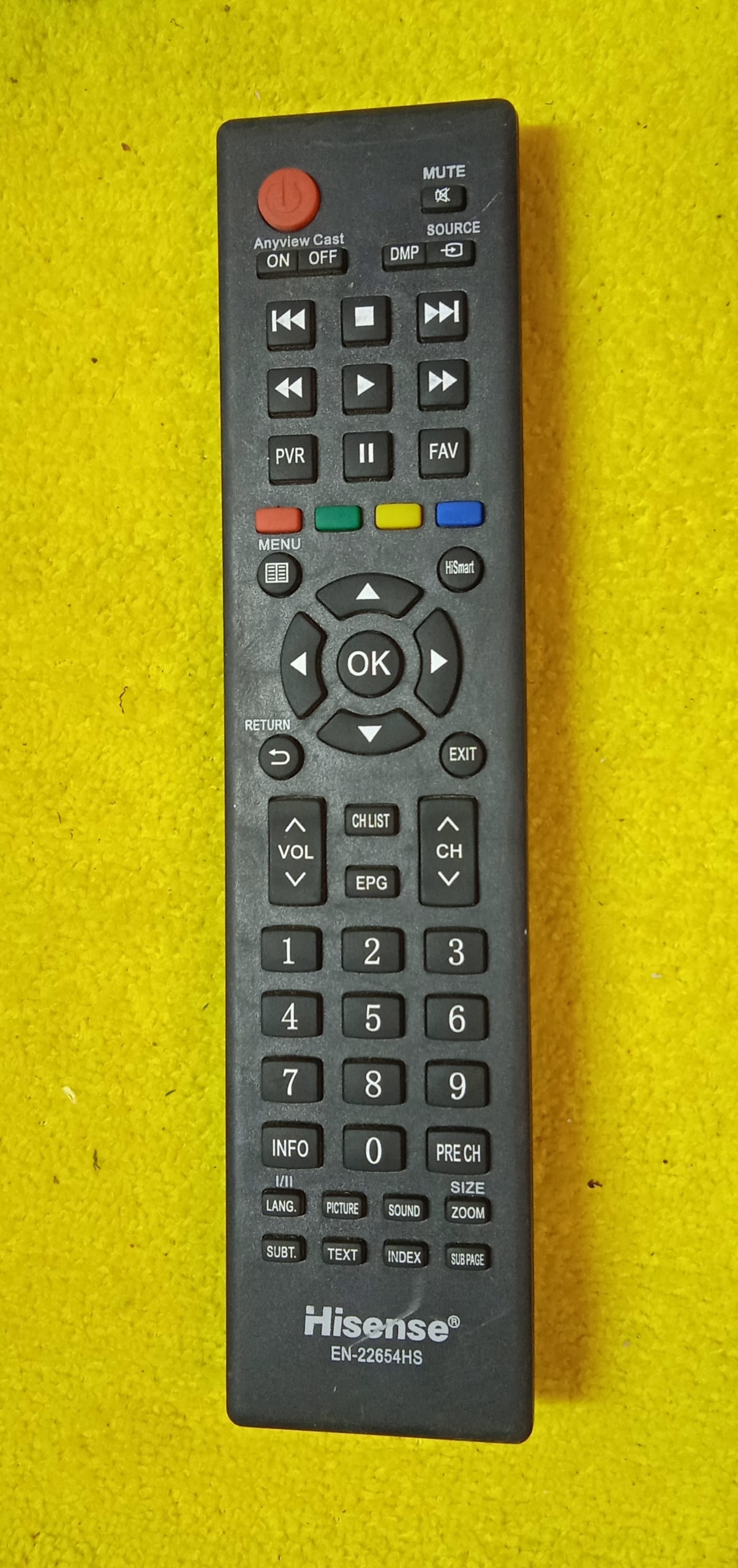 ریموت کنترل تلویزیون هایسنس EN-22654HS کدmm55