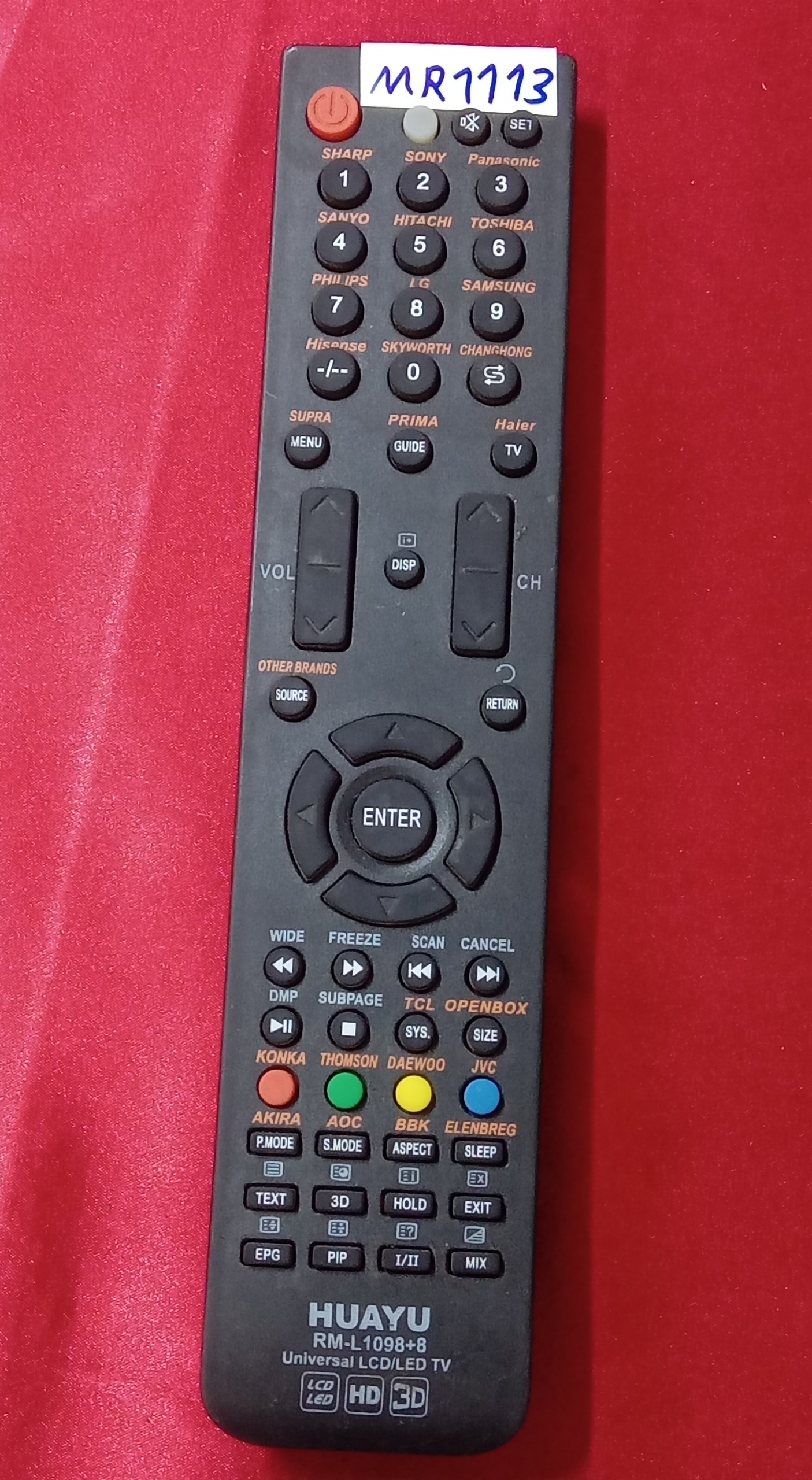 کنترل تلویزیون HUAYU RM-L10988 کد MR1113