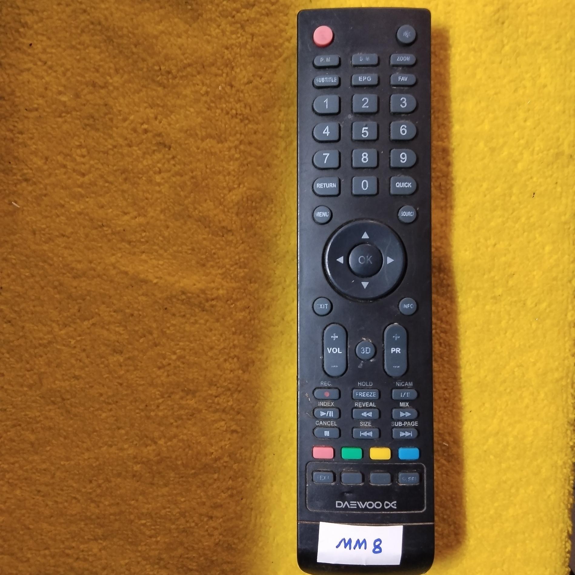 ریموت تلویزیونdaewoo کدmm8
