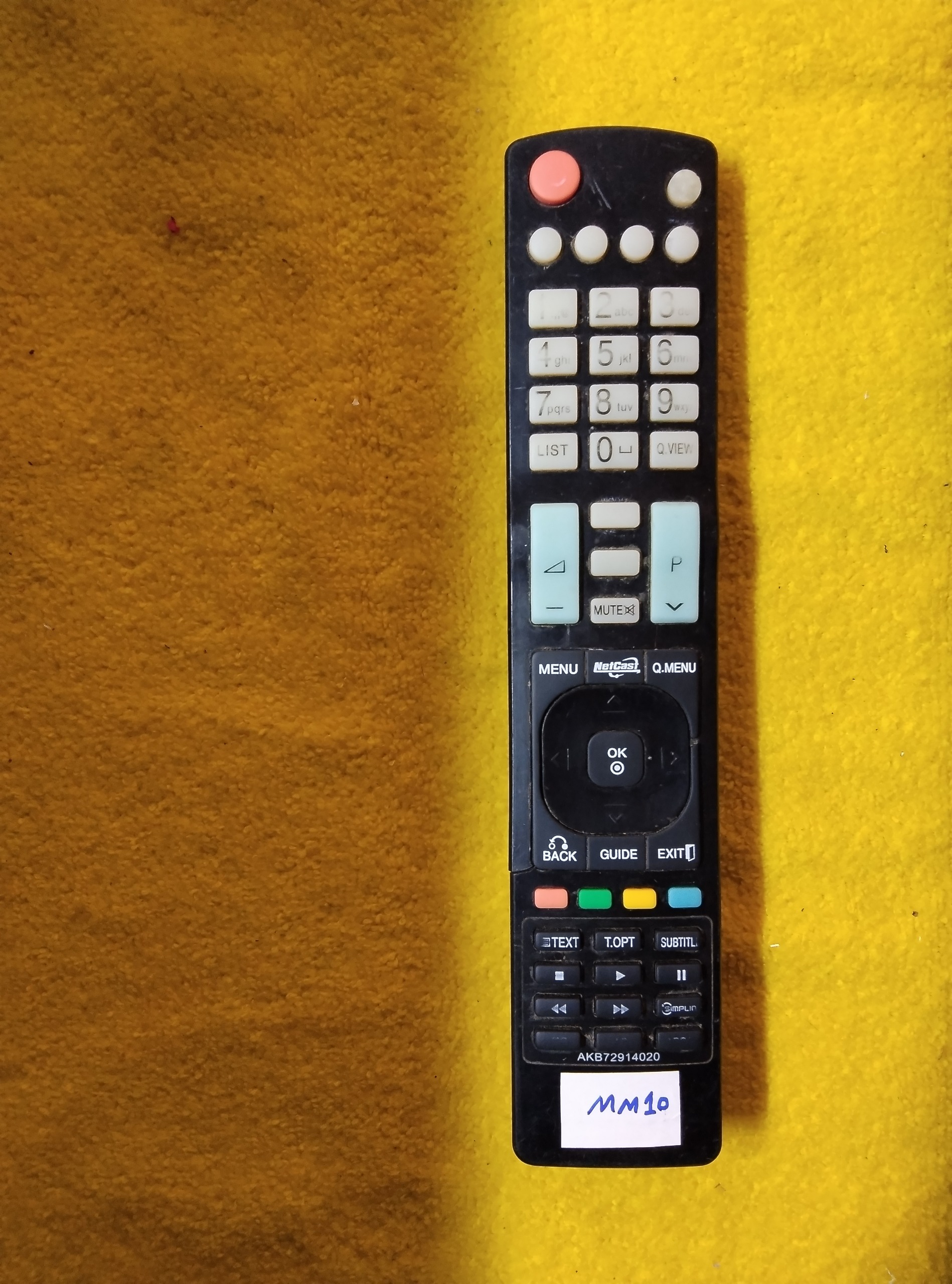 ریموت کنترل LG AKB72914020 کدmm10