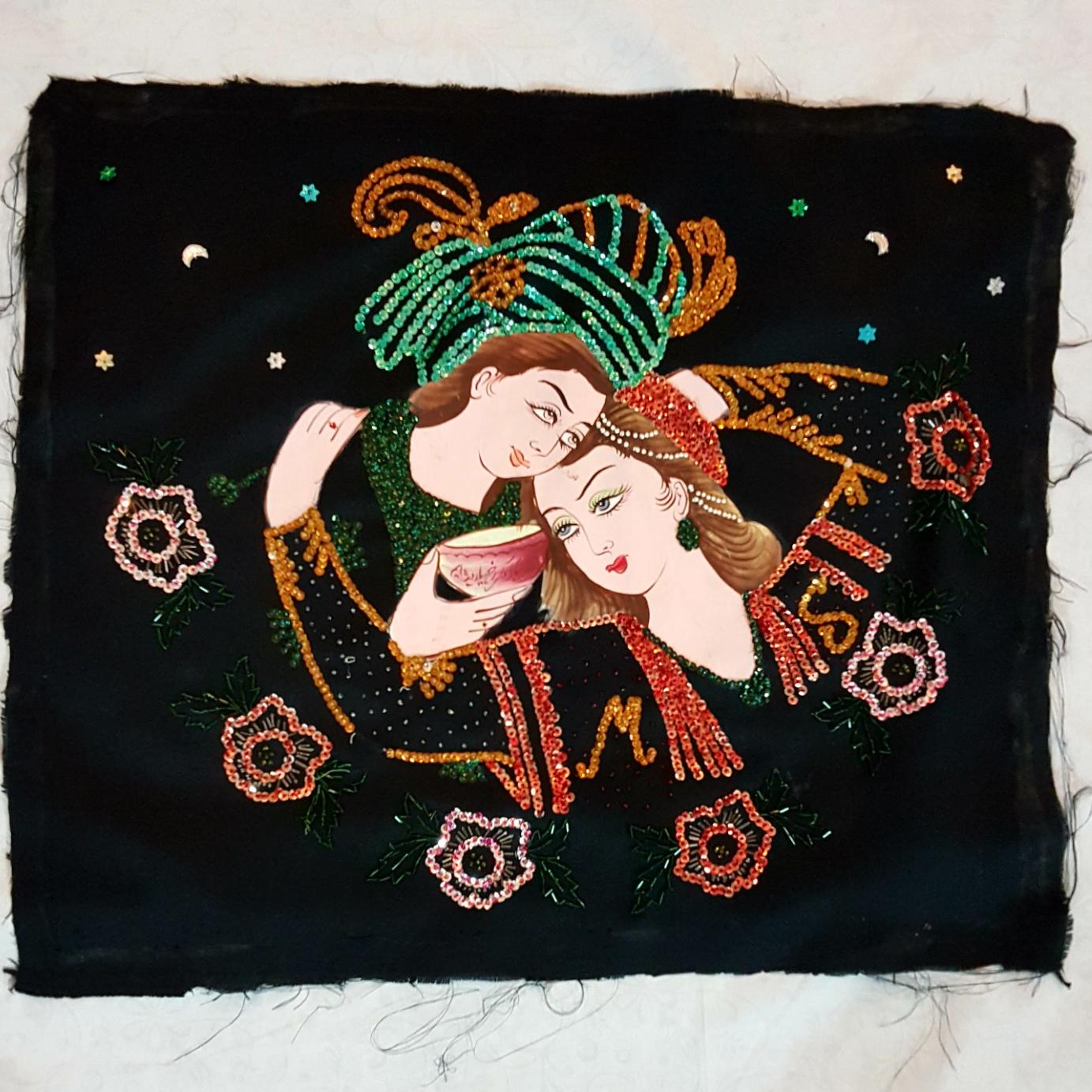 پارچه پولک دوزی شده قدیمی