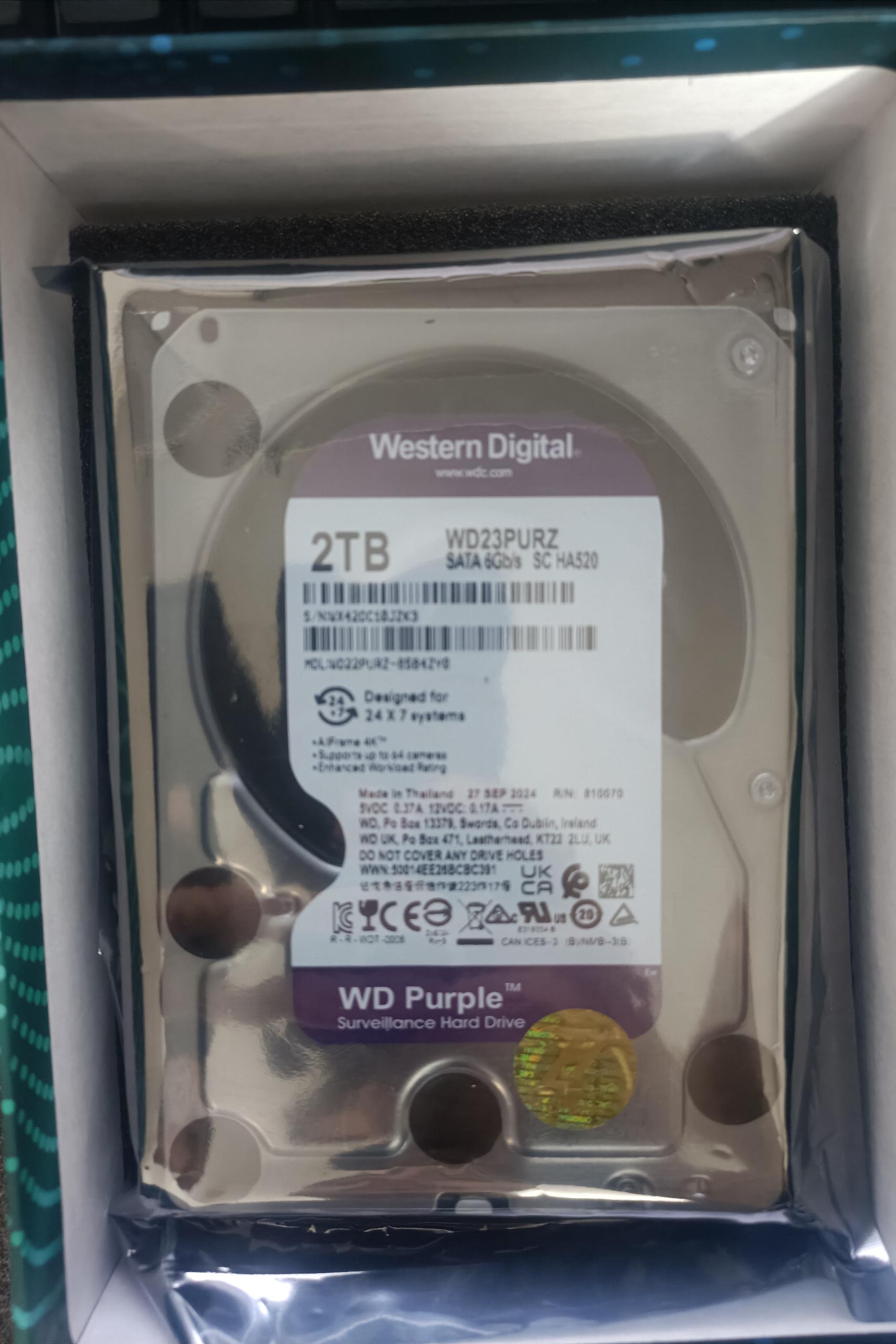 هارد اینترنال 2 ترا وسترن بنفش مدل WD23PURZ نو