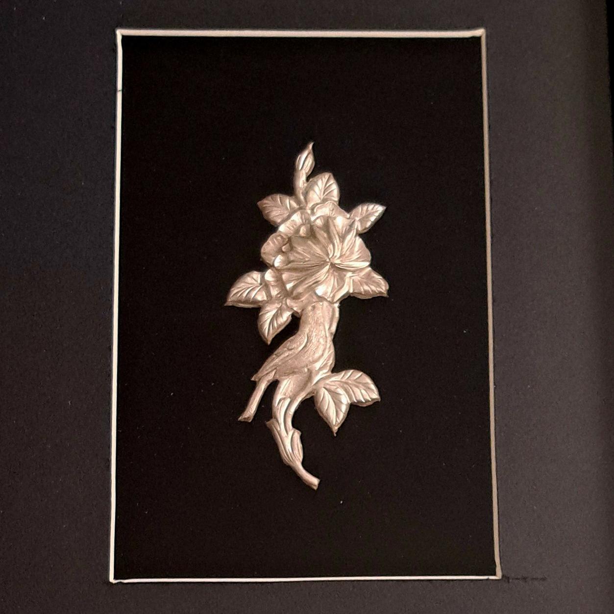 تک شاخه گُل و مرغ نقره 10 گرم