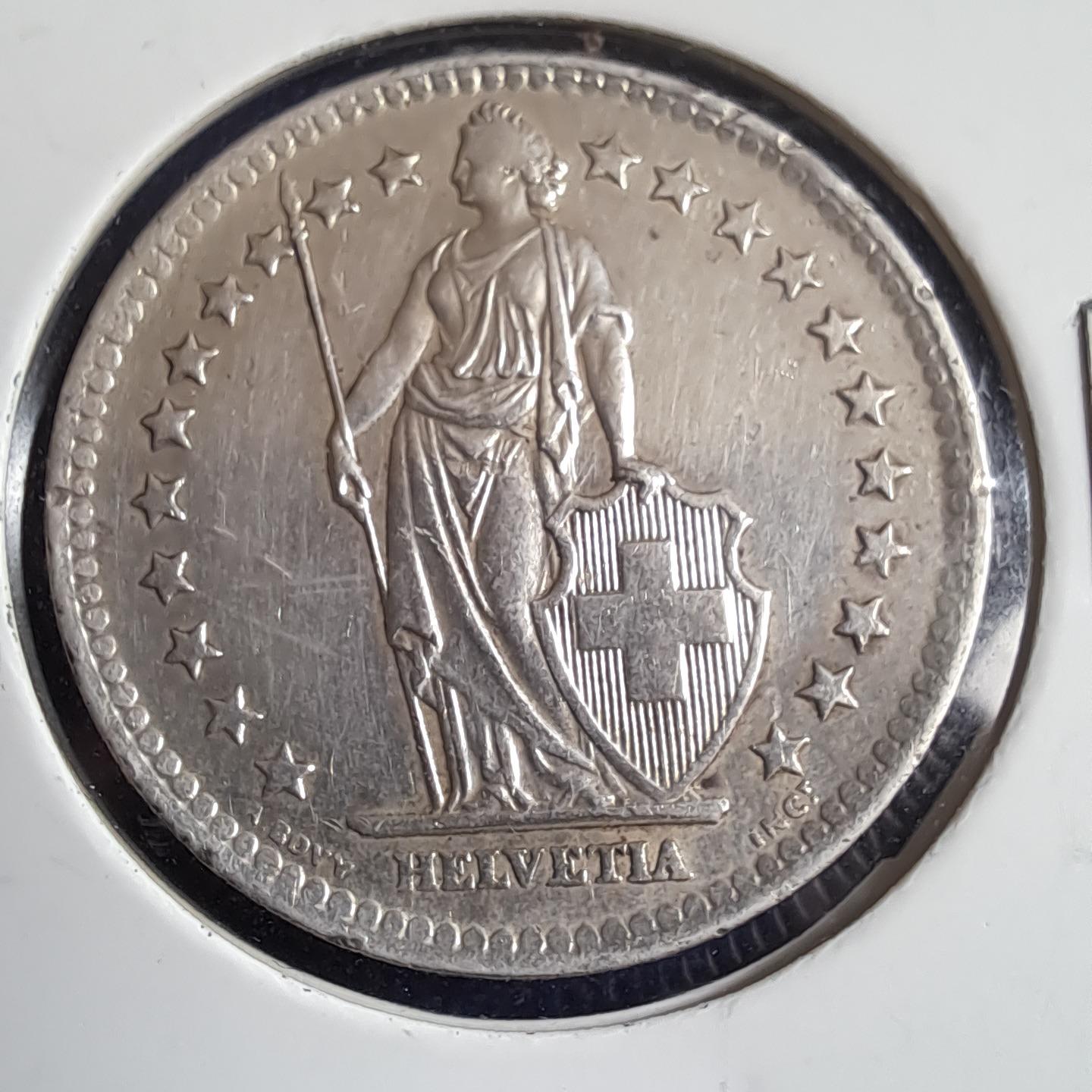 سکه نقره 2 فرانک سوییس 1964