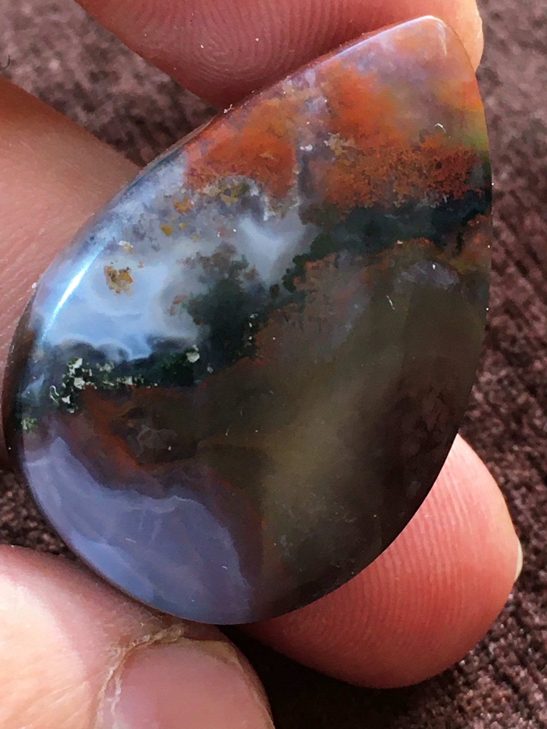 عقیق شجر سه قلعه دوطرف دامله