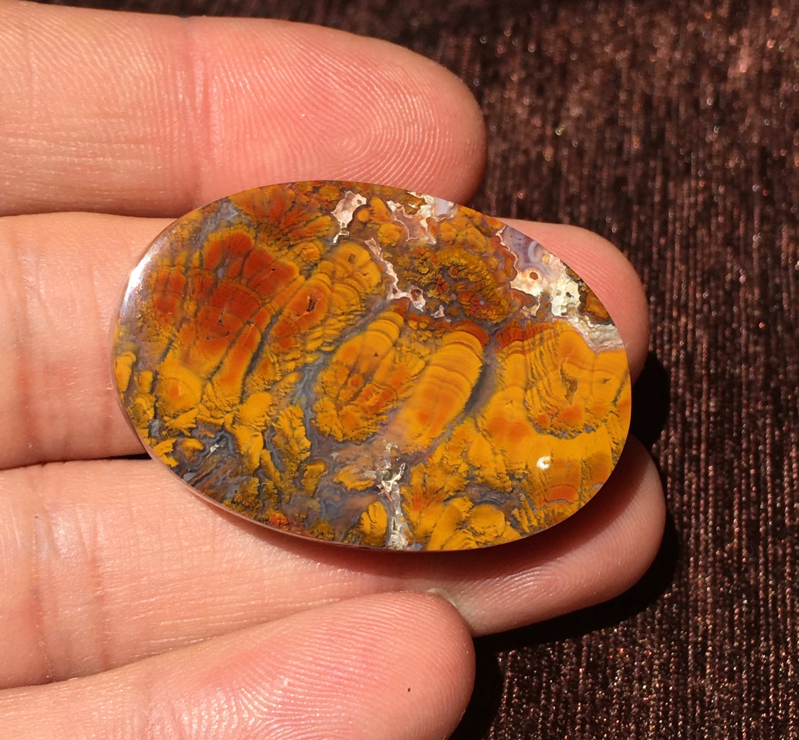 نگین عقیق شجر پر طاووسی