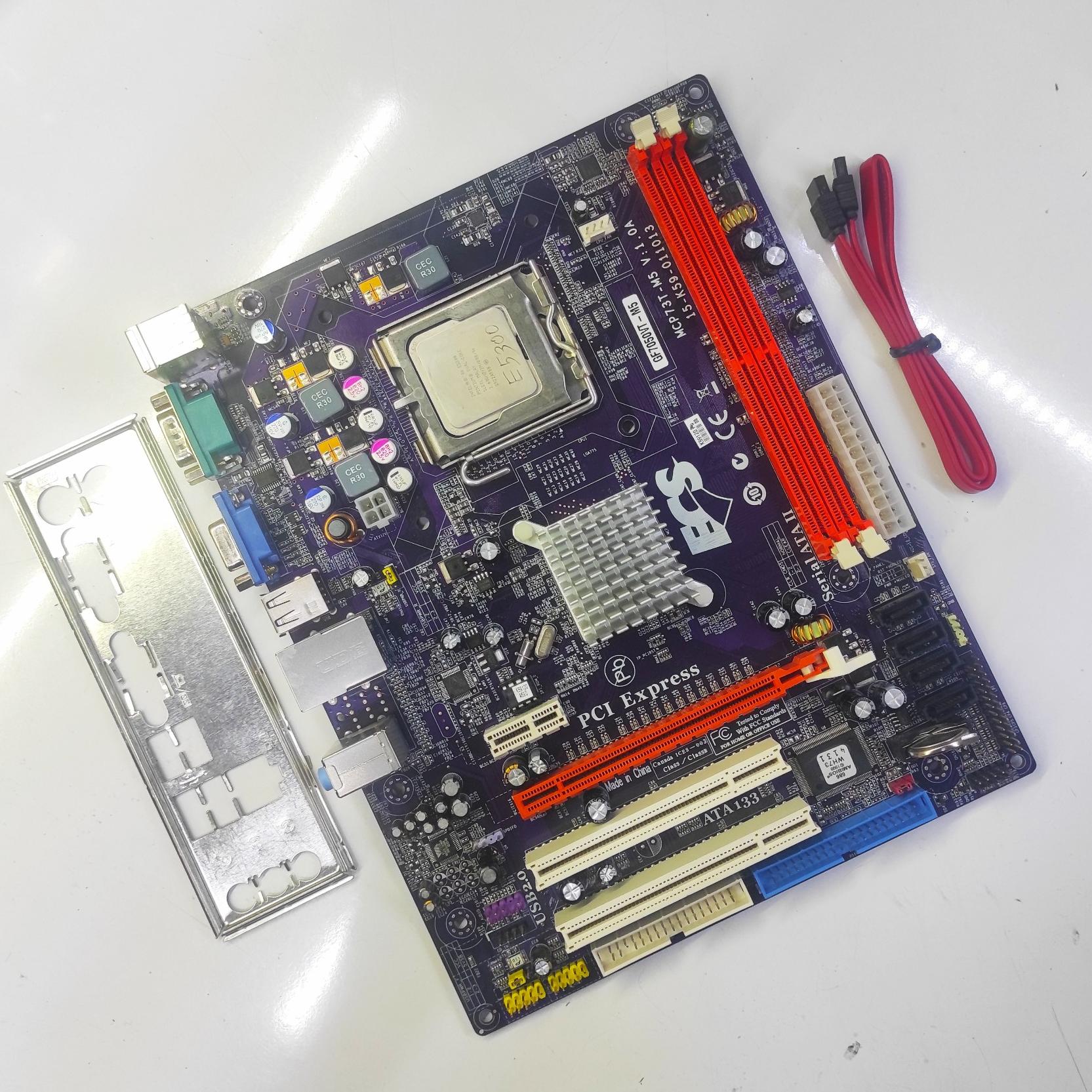 مادربرد ECS DDR2 آنبرد همراه CPU سالم