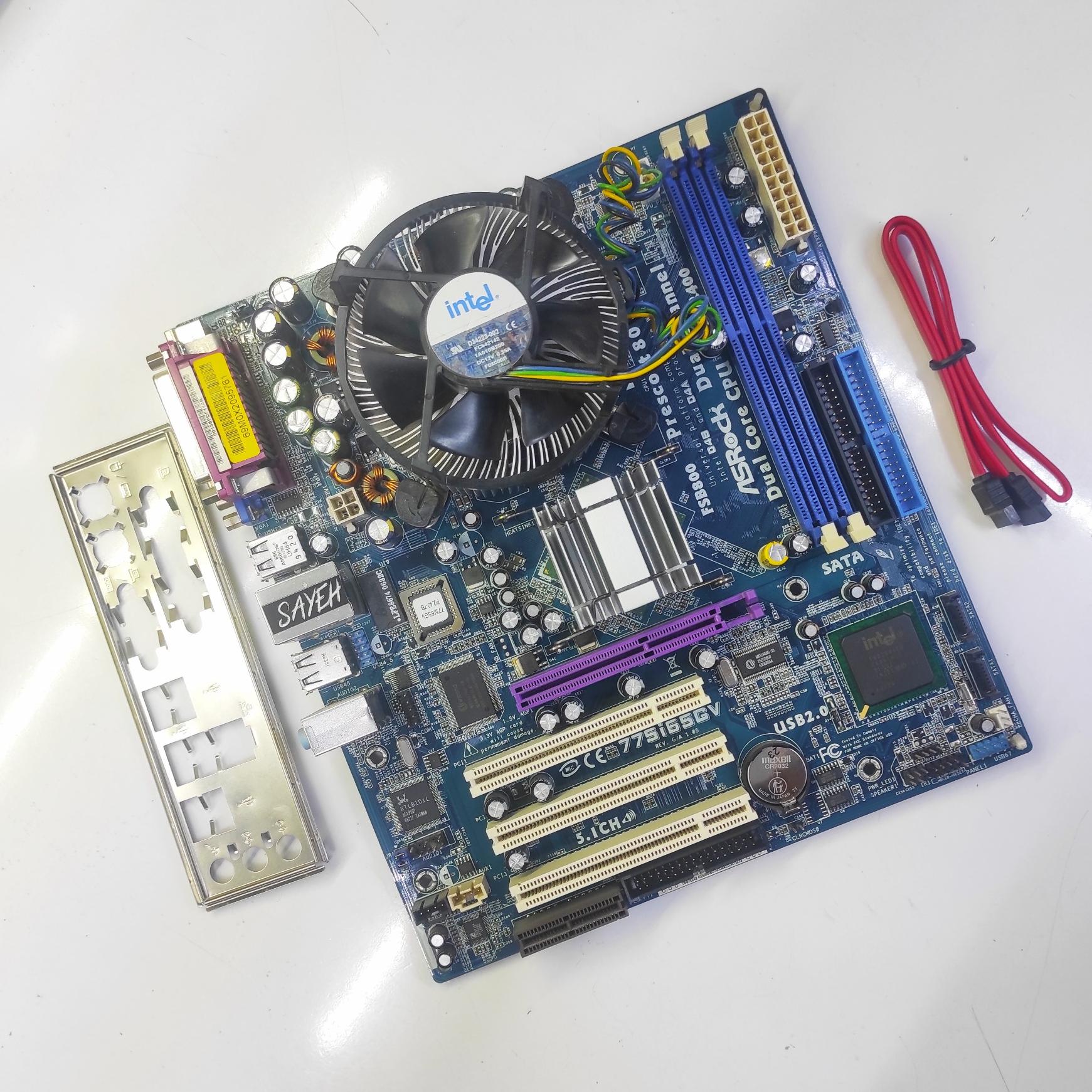مادربرد LGA 775 ASROCK DDR1 | همراه CPU FAN سالم