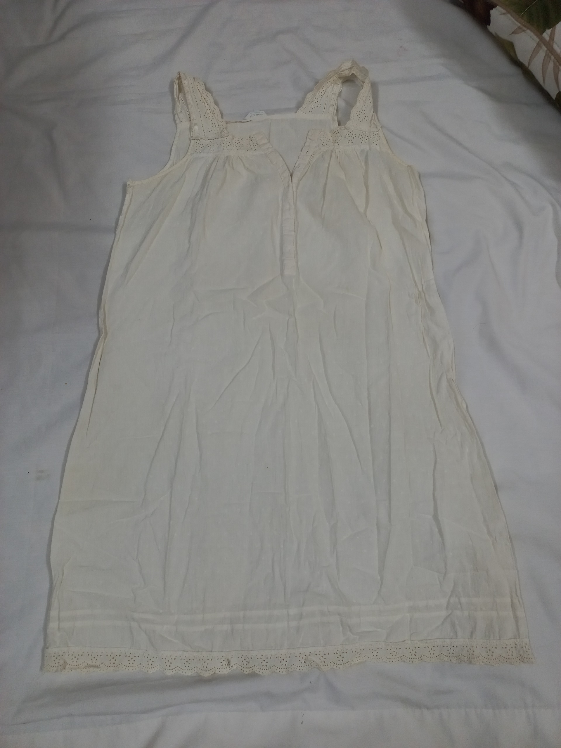 سارافون خنک نخی  رنگ شیری سایز 46 قد 95