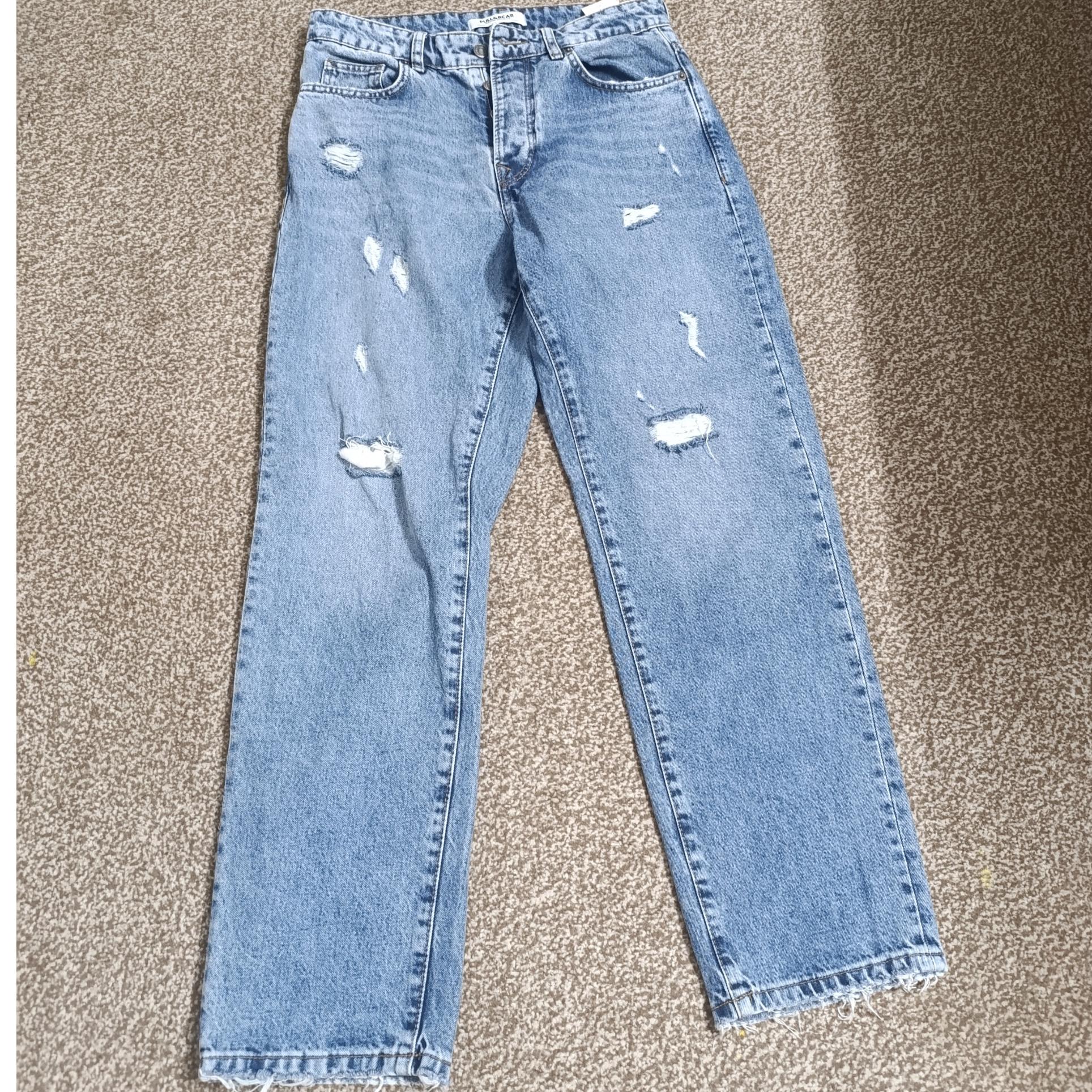 شلوار جین زاپ دار راسته نیمه ضخیم