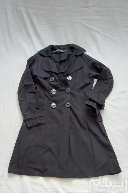 بارانی مخمل جیر مشکی دور کمر 42